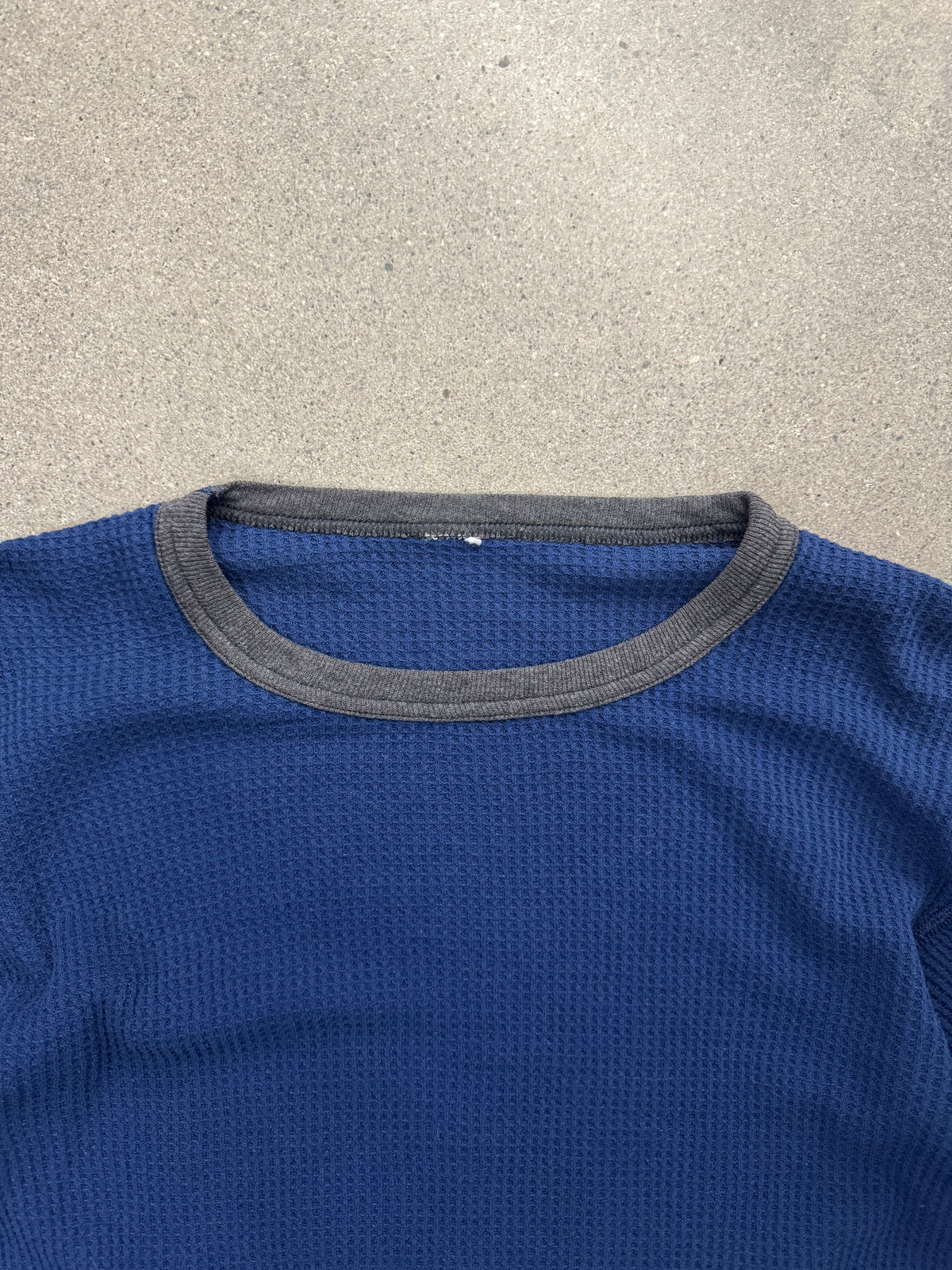 Blank Waffle-Knit Long Sleeve Thermal Shirt - S