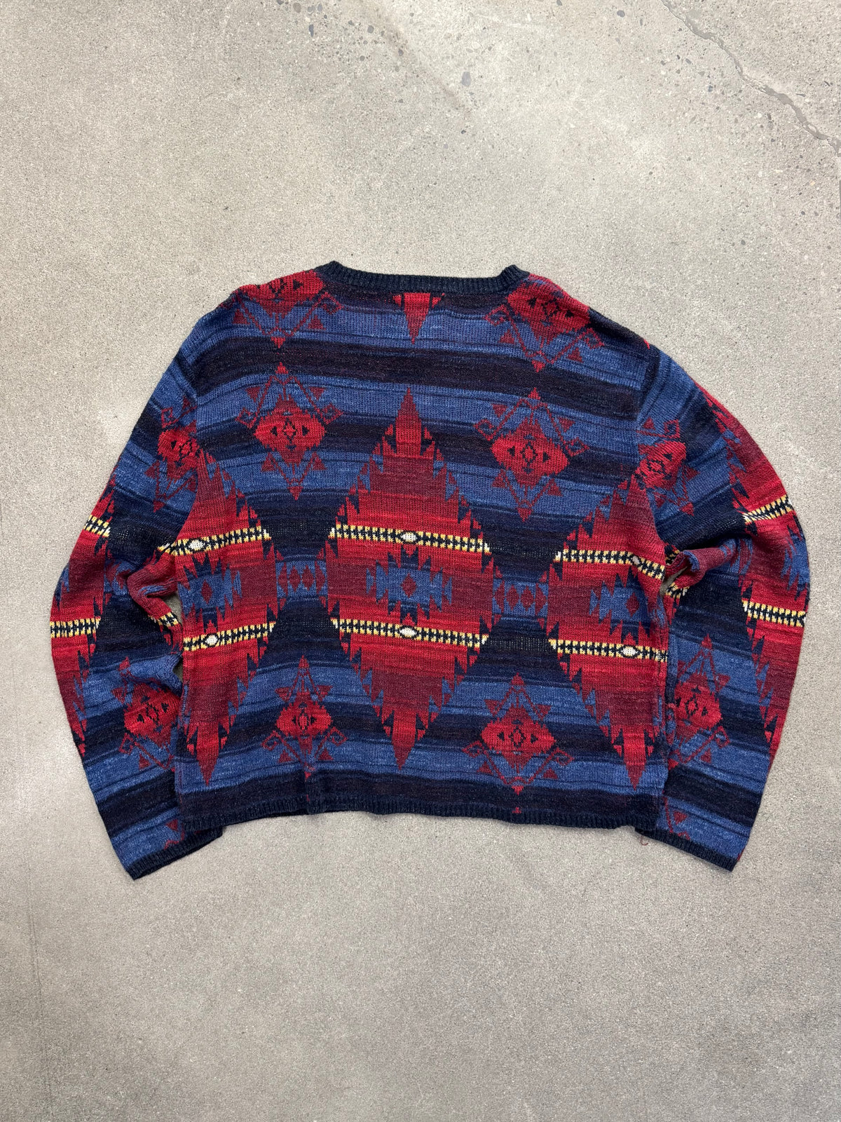 Denim & Supply Ralph Lauren Southwestern Henley Knit Sweater - L