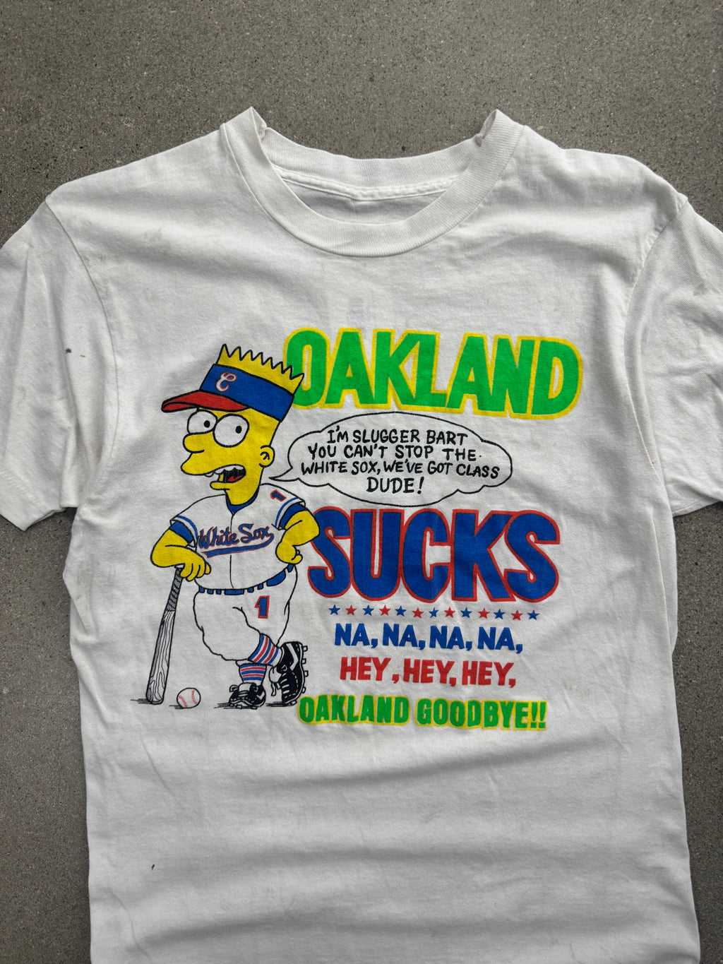Chicago White Sox Oakland Sucks Bart Simpson T-Shirt - M
