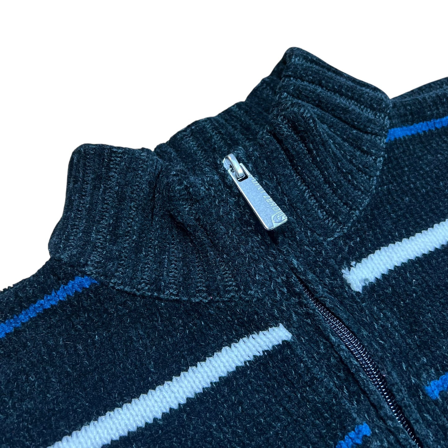 Point Zero Black & Blue Striped Sweater - M