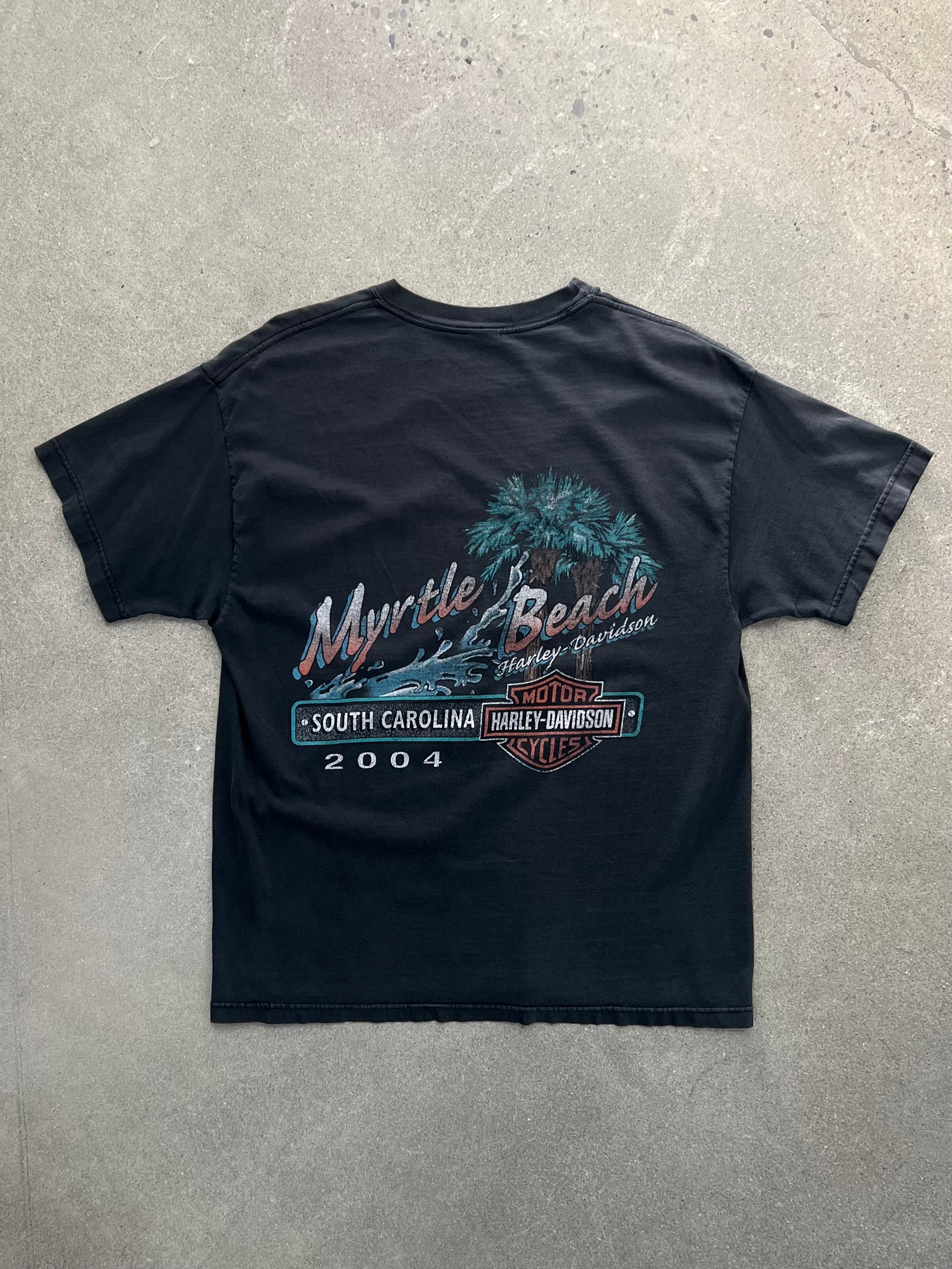 2004 Faded Harley-Davidson Myrtle Beach Flame T-Shirt - L
