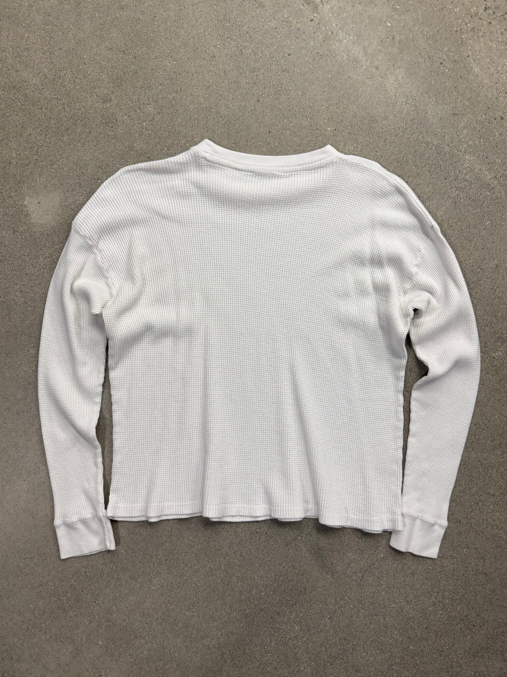 Blank Waffle-Knit Long Sleeve Thermal Shirt - M