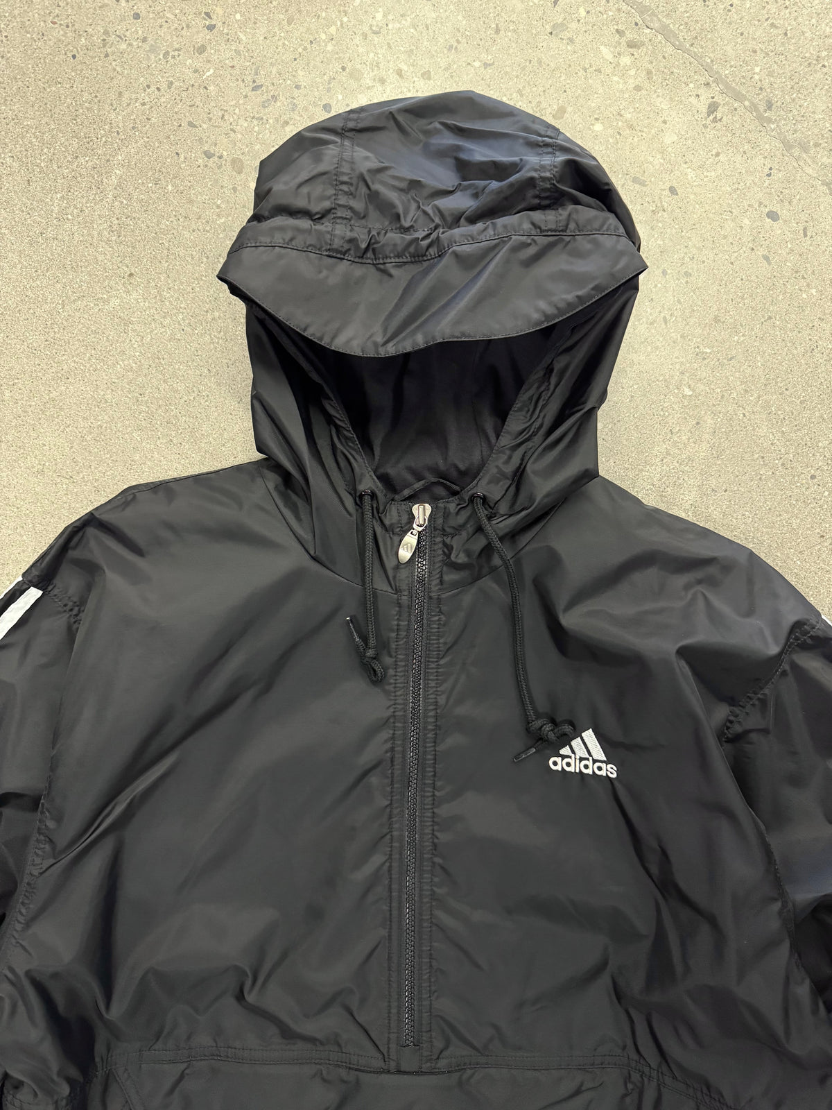 Adidas Quarter Zip Anorak Windbreaker Track Jacket - L