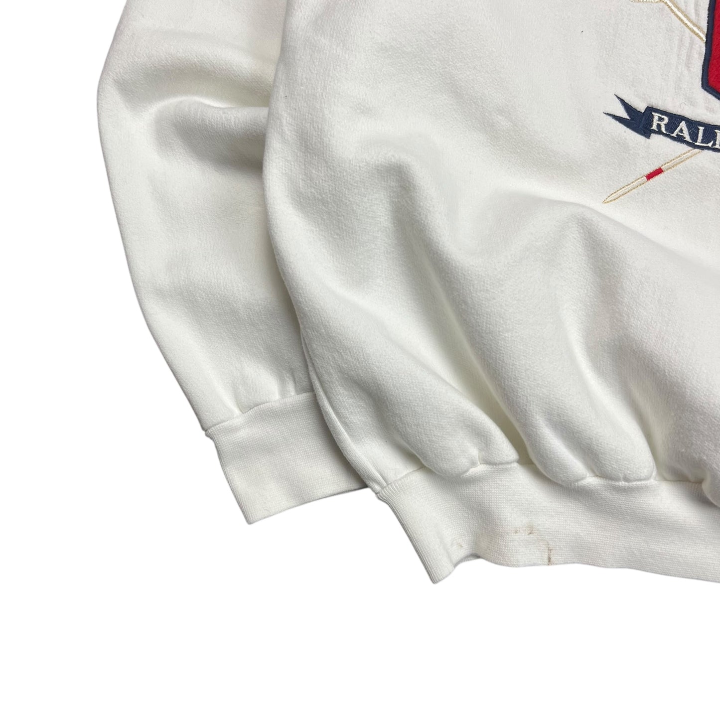 Chaps Ralph Lauren White Rowing Crewneck - L