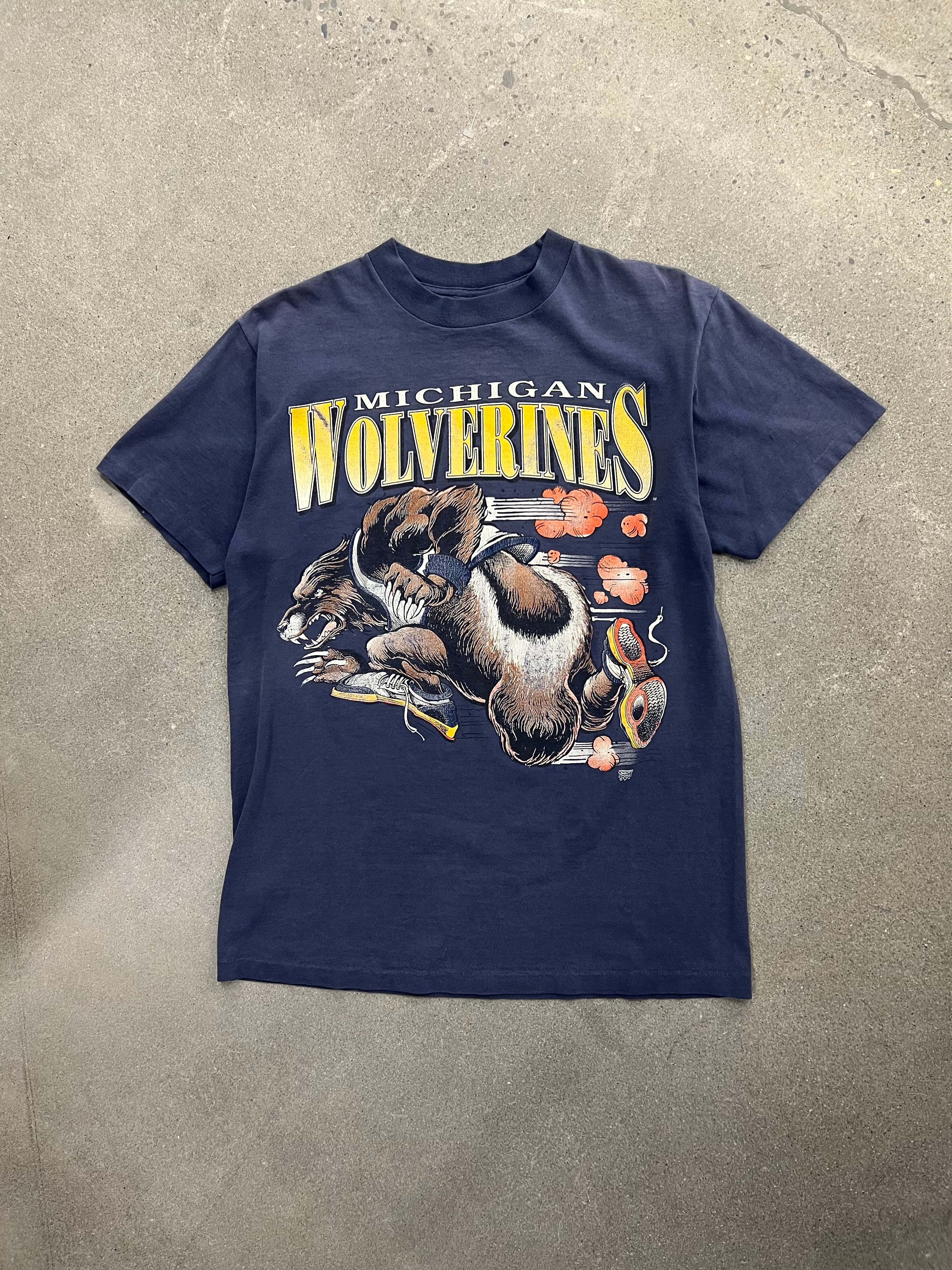 Faded Michigan Wolverines Mascot T-Shirt - L