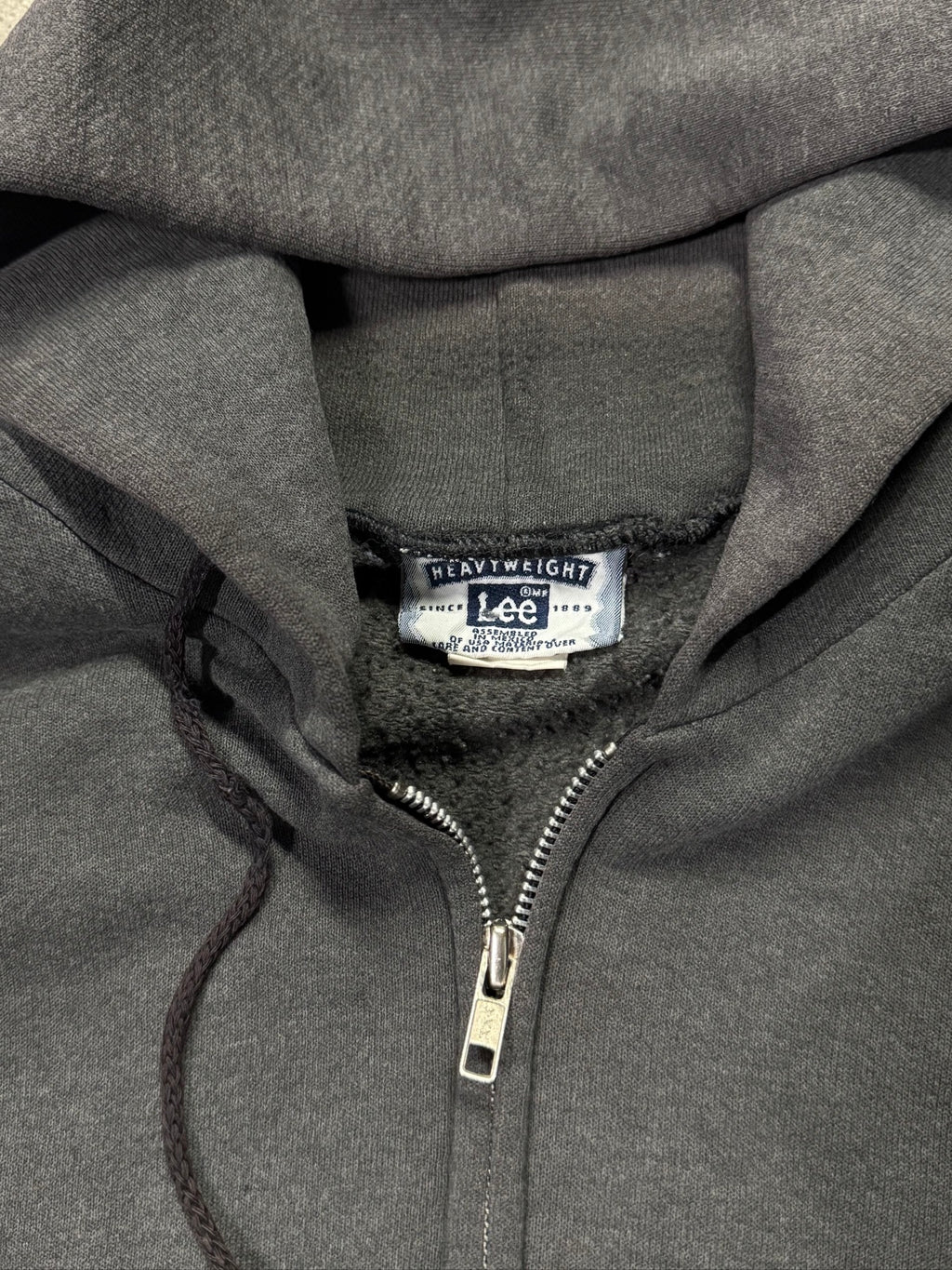 Faded Lee Blank Full-Zip Hoodie - L