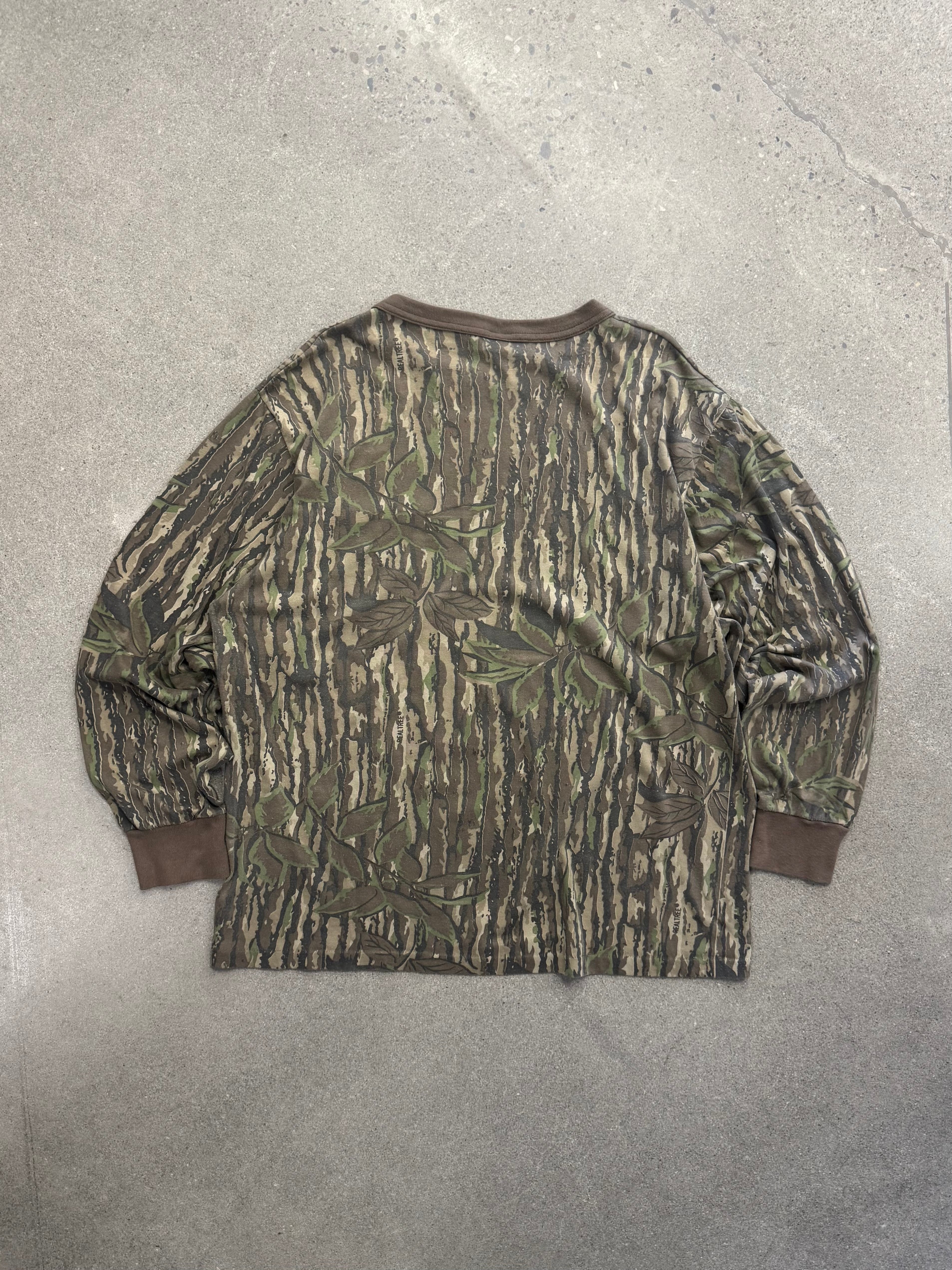 Realtree Bark Camo Langarm-Hemd mit Tasche - L