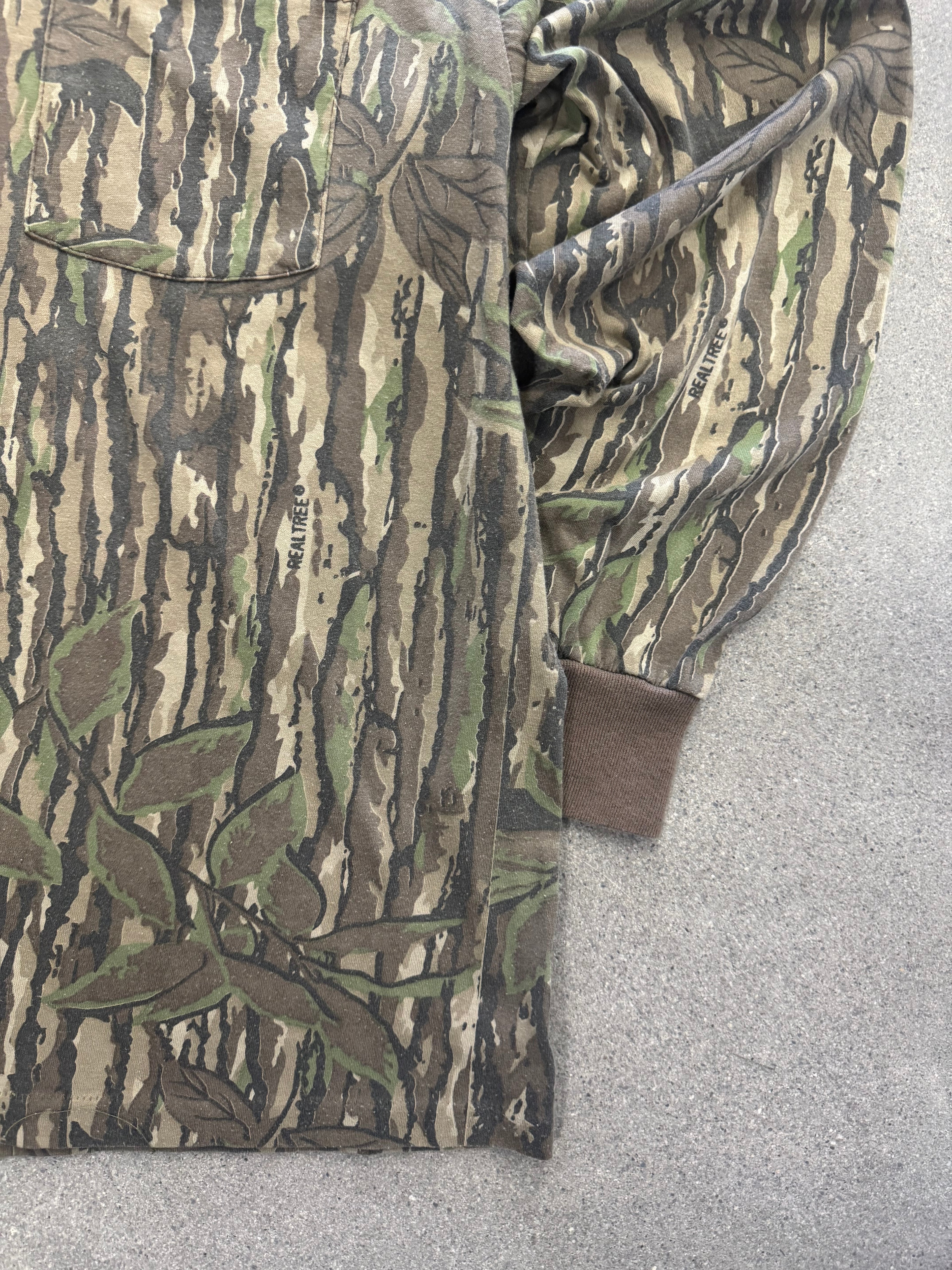 Realtree Bark Camo Langarm-Hemd mit Tasche - L