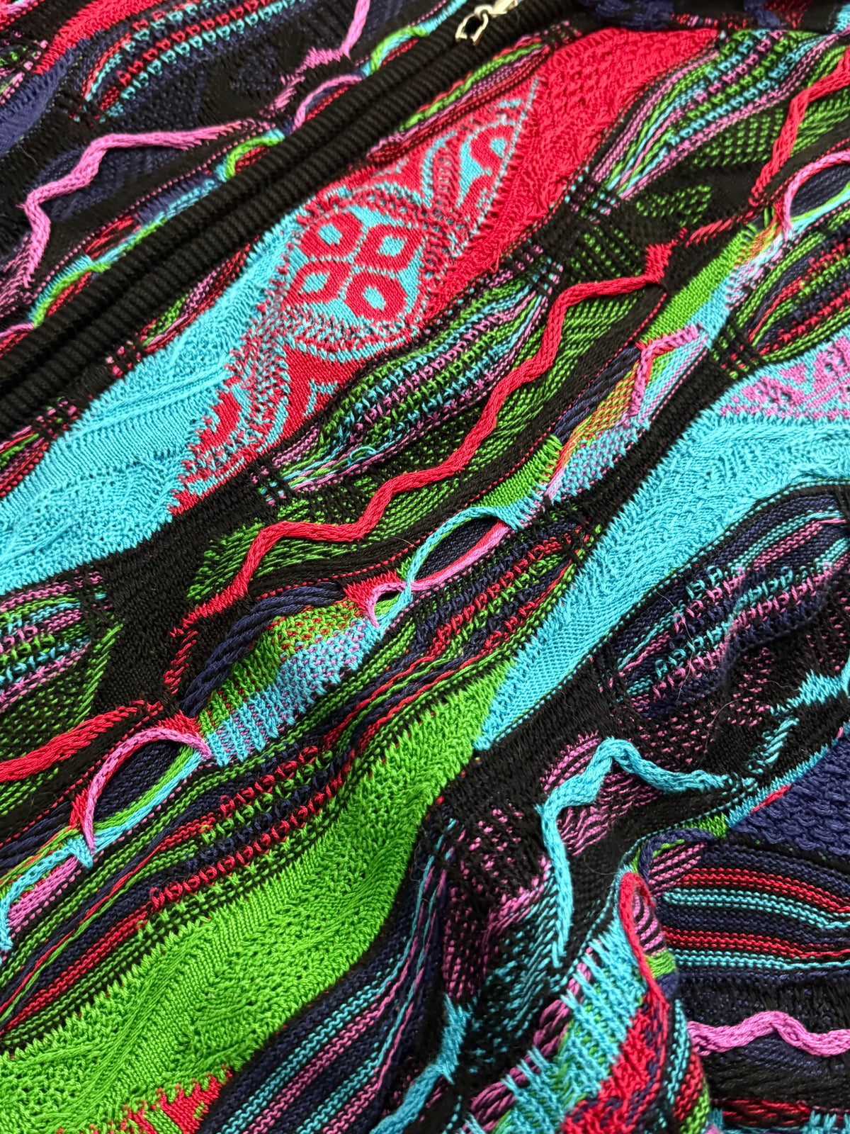 Coogi Australia 3D Cable Knit Full-Zip Hoodie Sweater - XXL