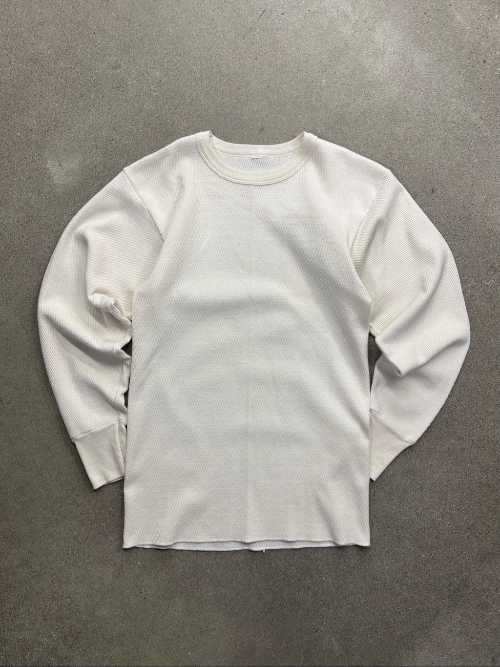 Blank Waffle-Knit Long Sleeve Thermal Shirt - M