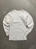 Blank Waffle-Knit Long Sleeve Thermal Shirt - M
