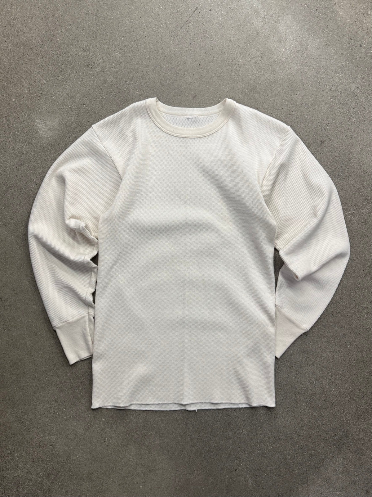 Blank Waffle-Knit Long Sleeve Thermal Shirt - M