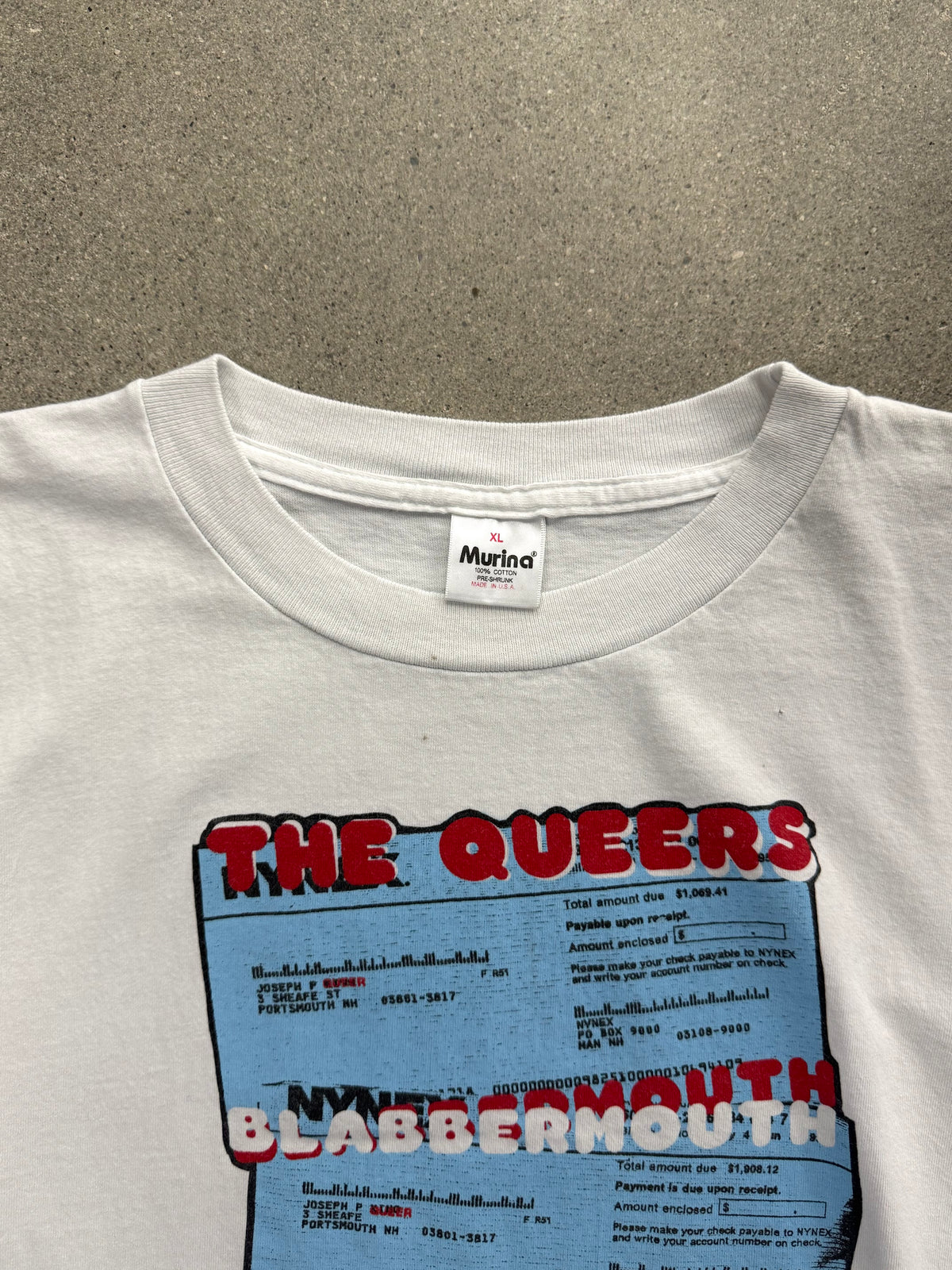 1995 The Queers Blabbermouth Lookout Records T-Shirt - XL