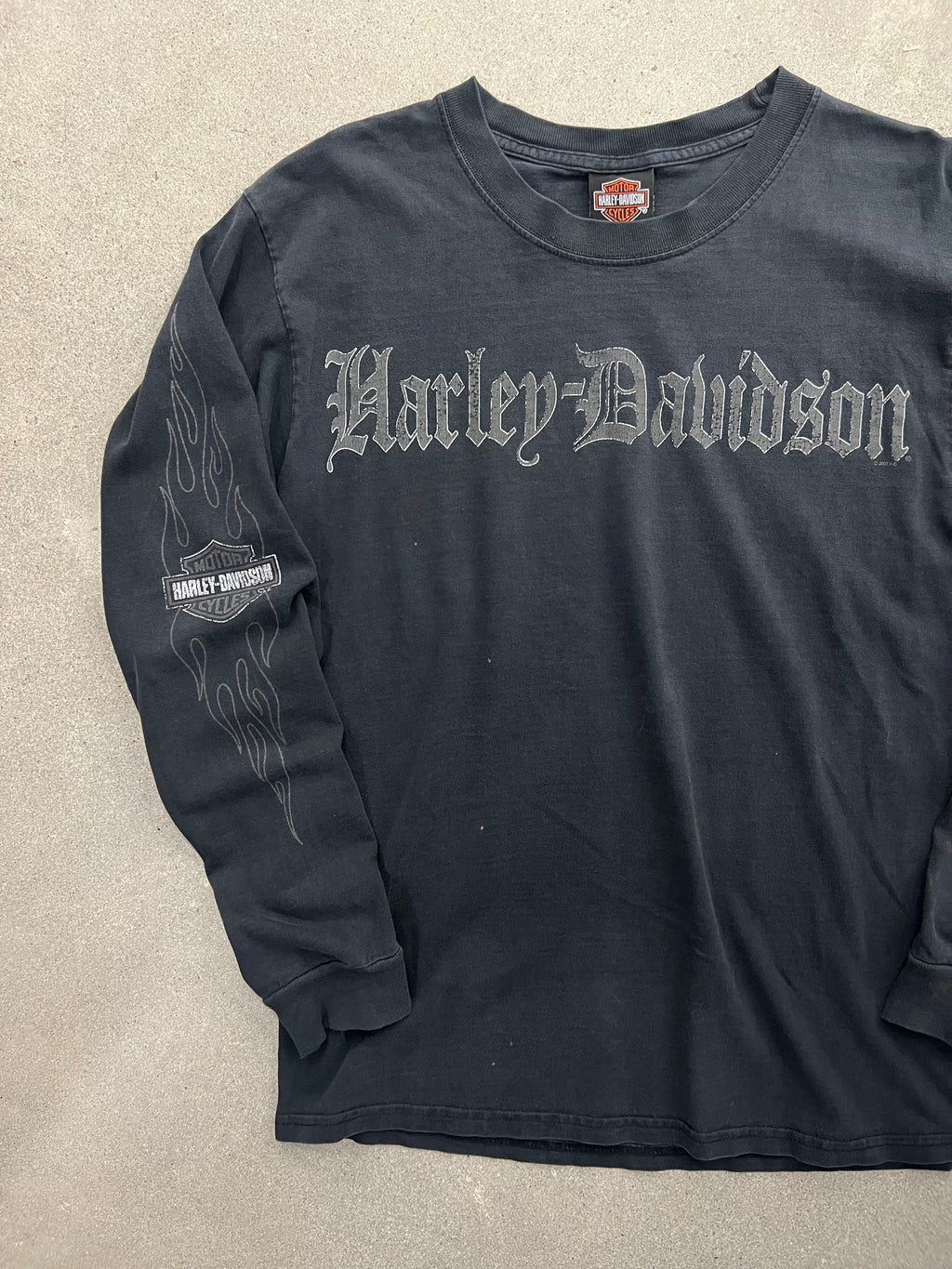 Faded 2007 Harley-Davidson Chrome Flames Long Sleeve Shirt - M