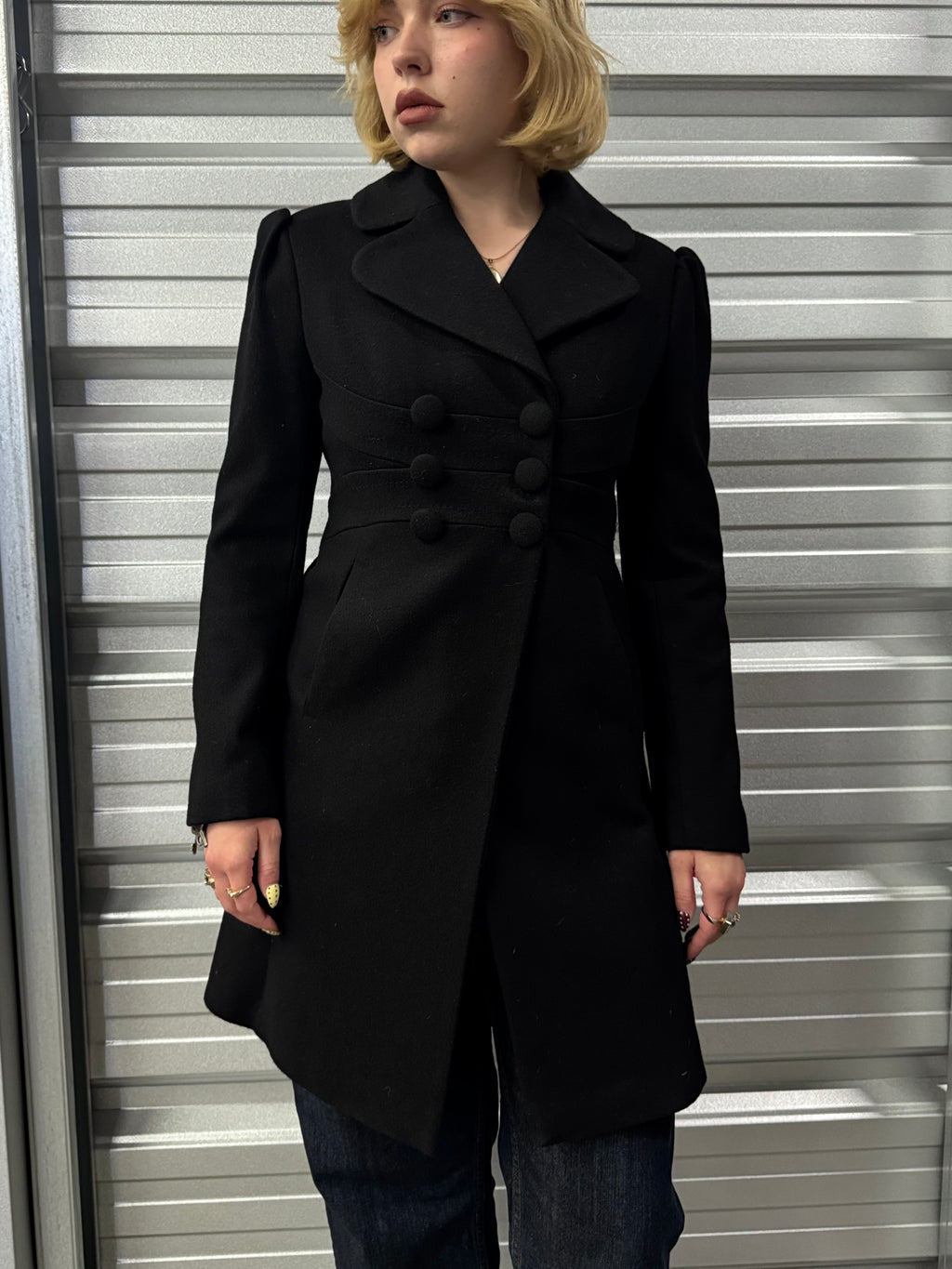 Juicy Couture Double-Breasted Wool Pea Coat - S