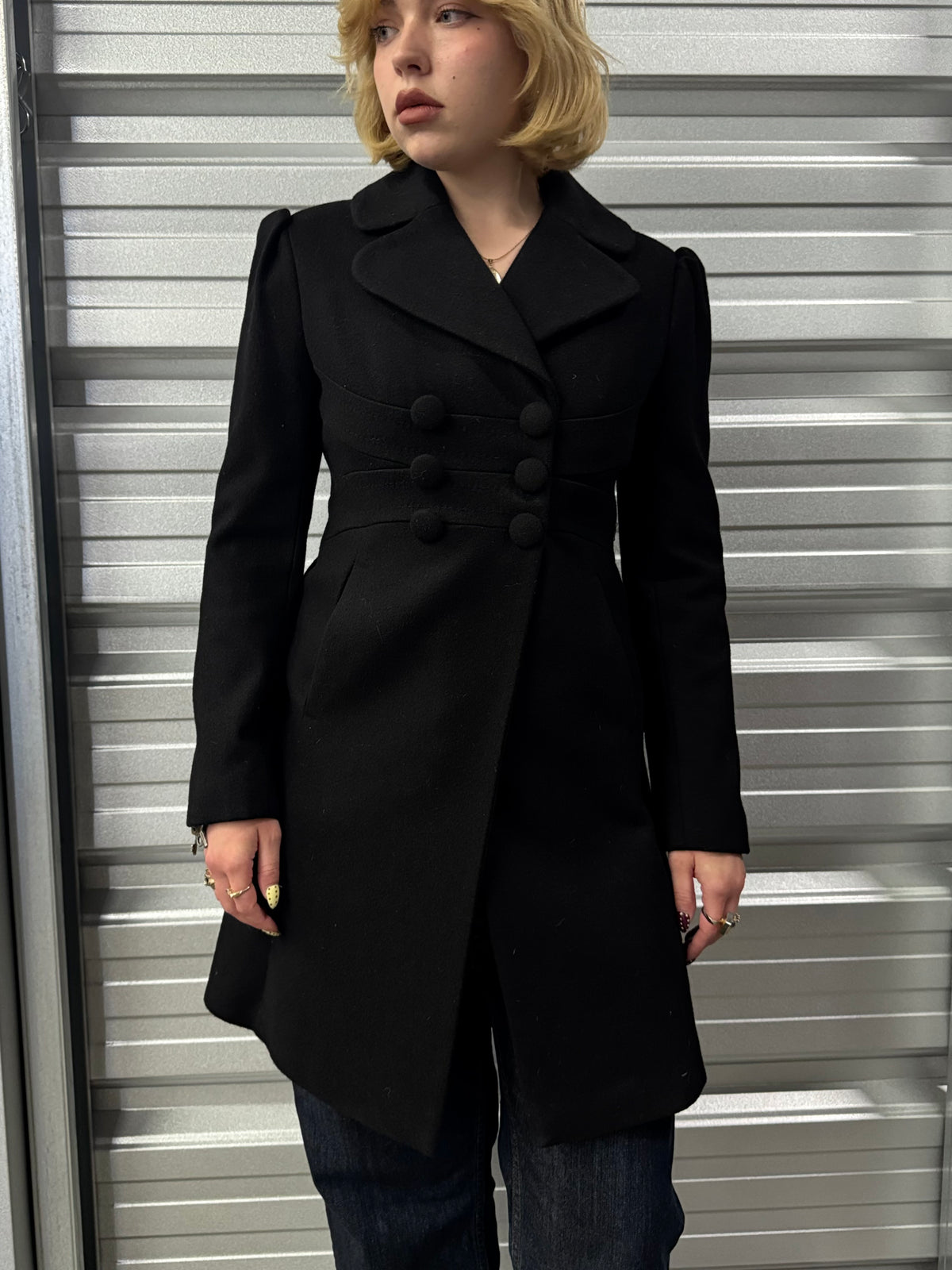 Juicy Couture Double-Breasted Wool Pea Coat - S