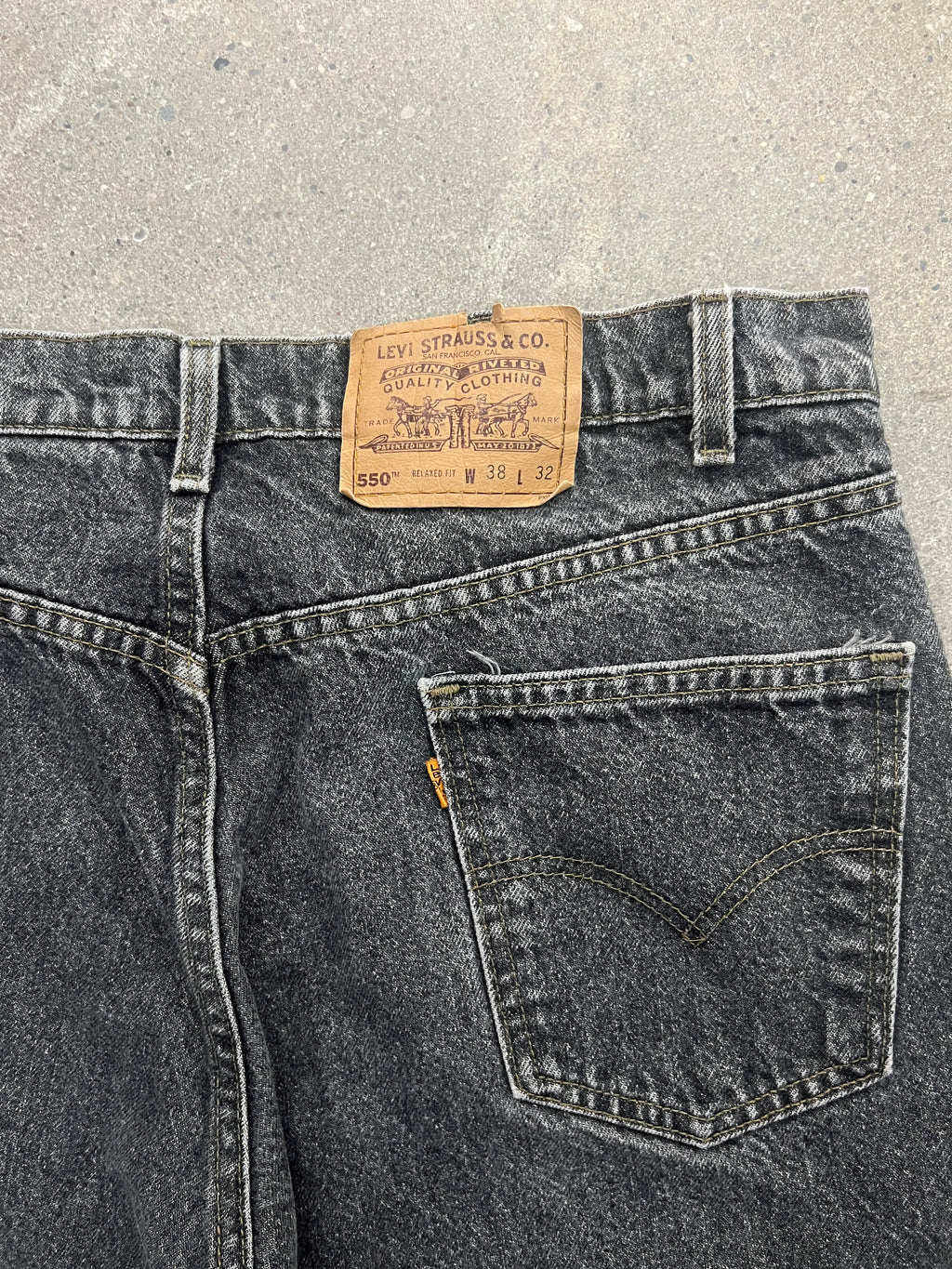 Faded Levi’s 550 Orange Tab Jeans - 36”