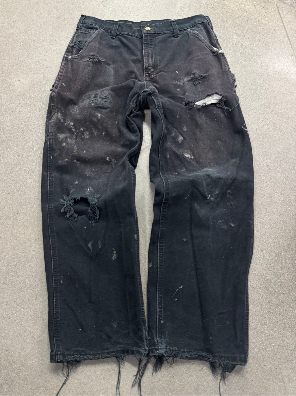 Faded & Distressed Carhartt Carpenter Work Pants - 33"