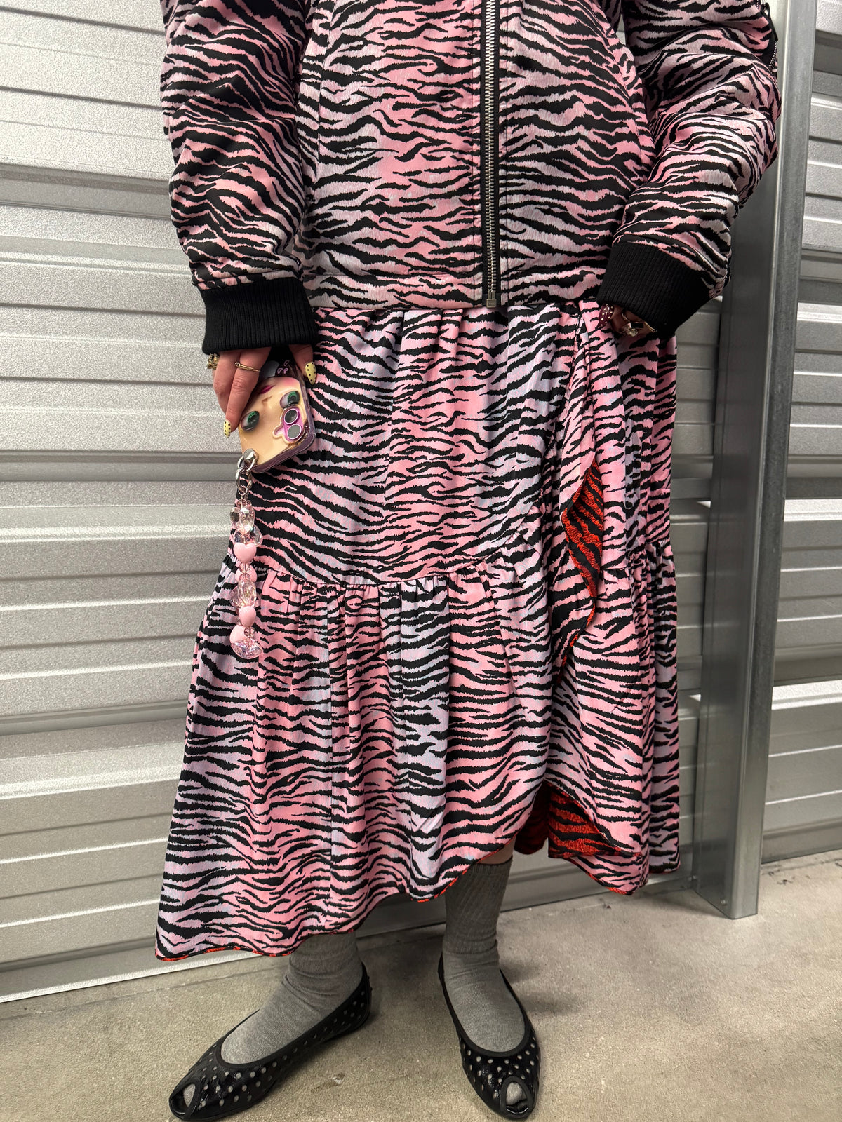 Kenzo x H&M Ruffled Reversible Zebra Print Skirt  - S