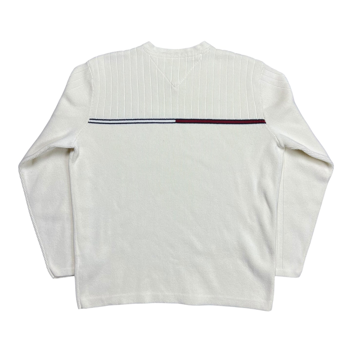 Tommy Hilfiger Ribbed Cream Knit Sweater - L