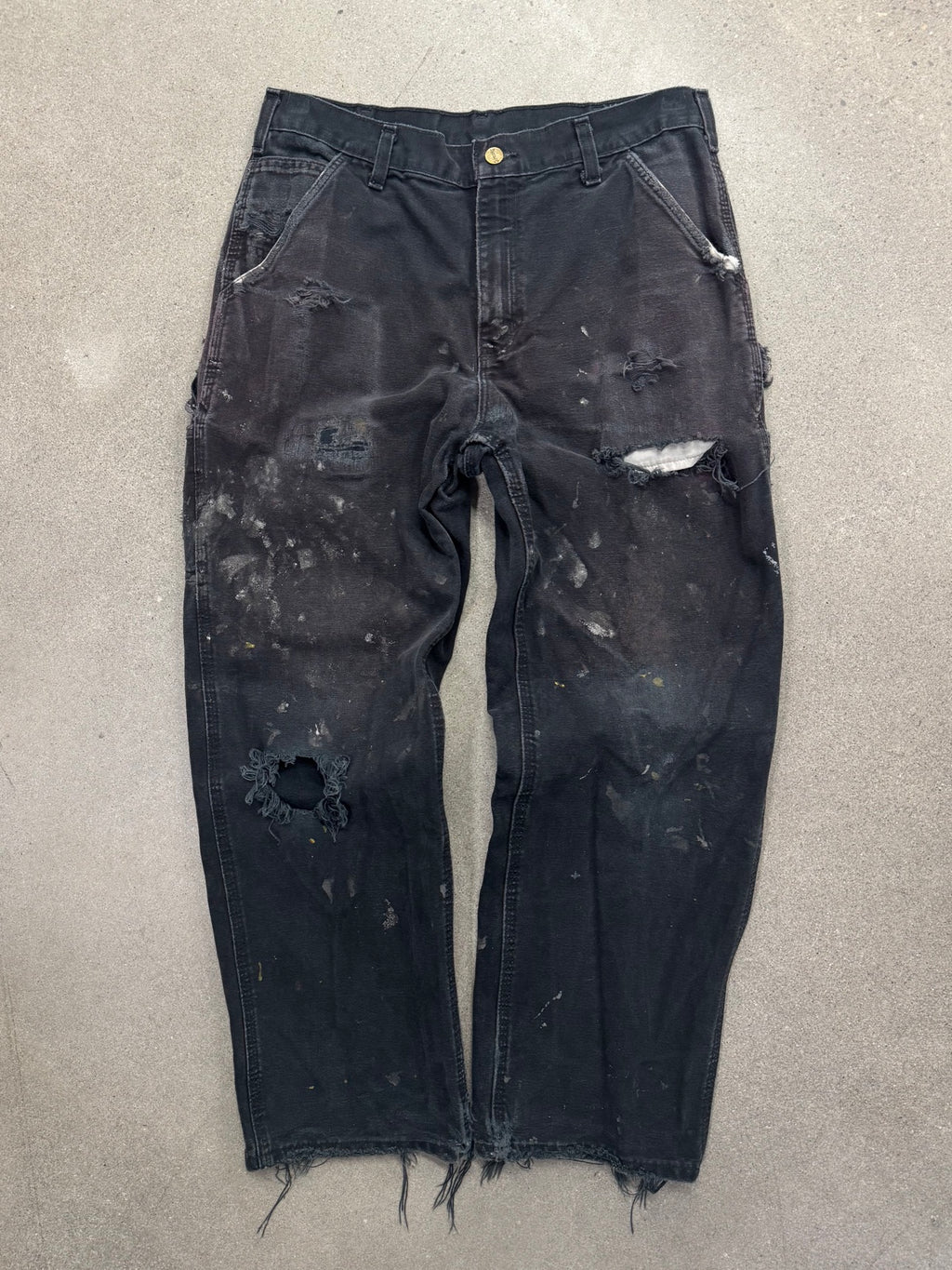 Faded & Distressed Carhartt Carpenter Work Pants - 33"