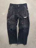 Faded & Distressed Carhartt Carpenter Work Pants - 33"