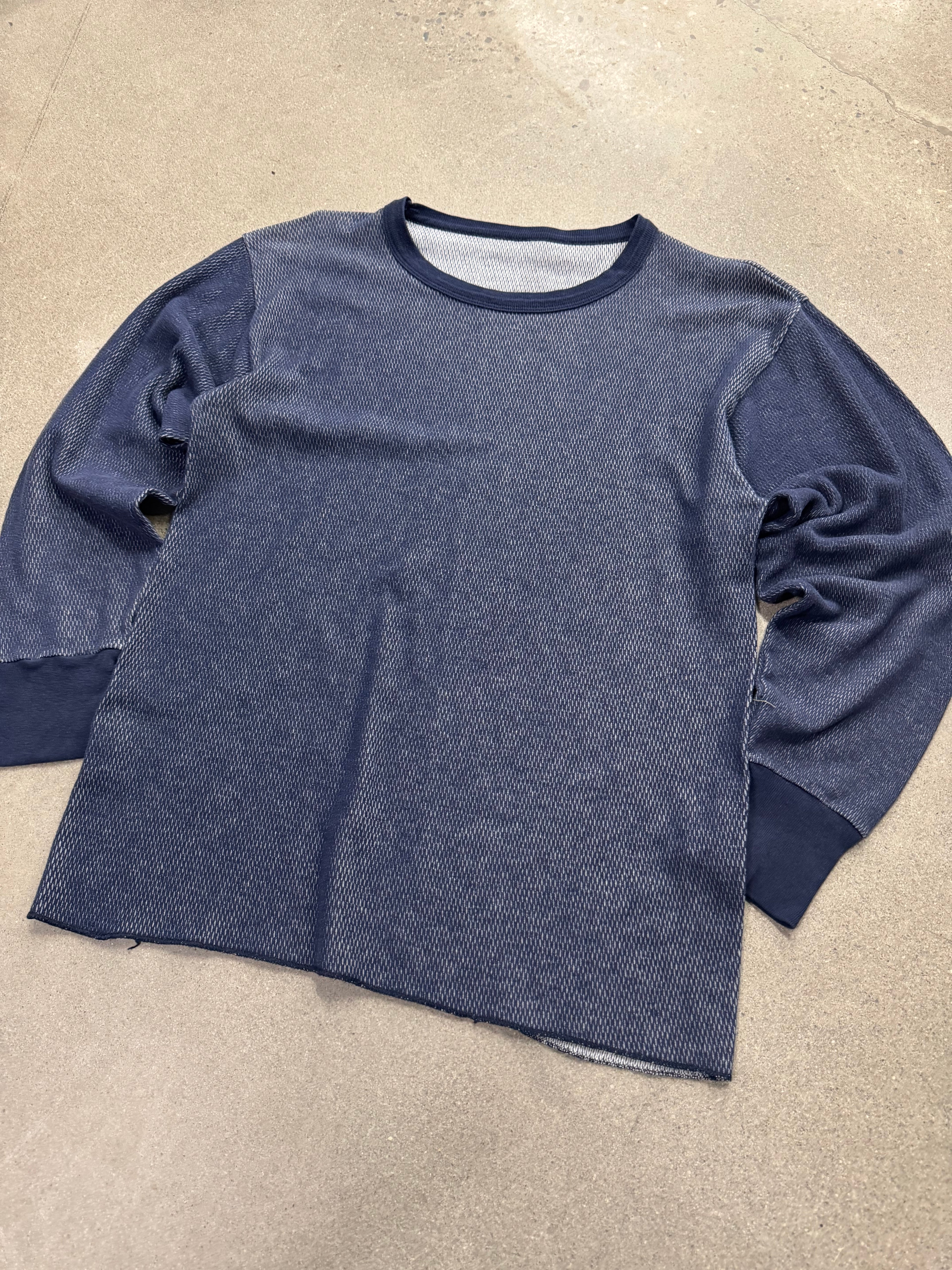 Blank Waffle-Knit Long Sleeve Thermal Shirt - L