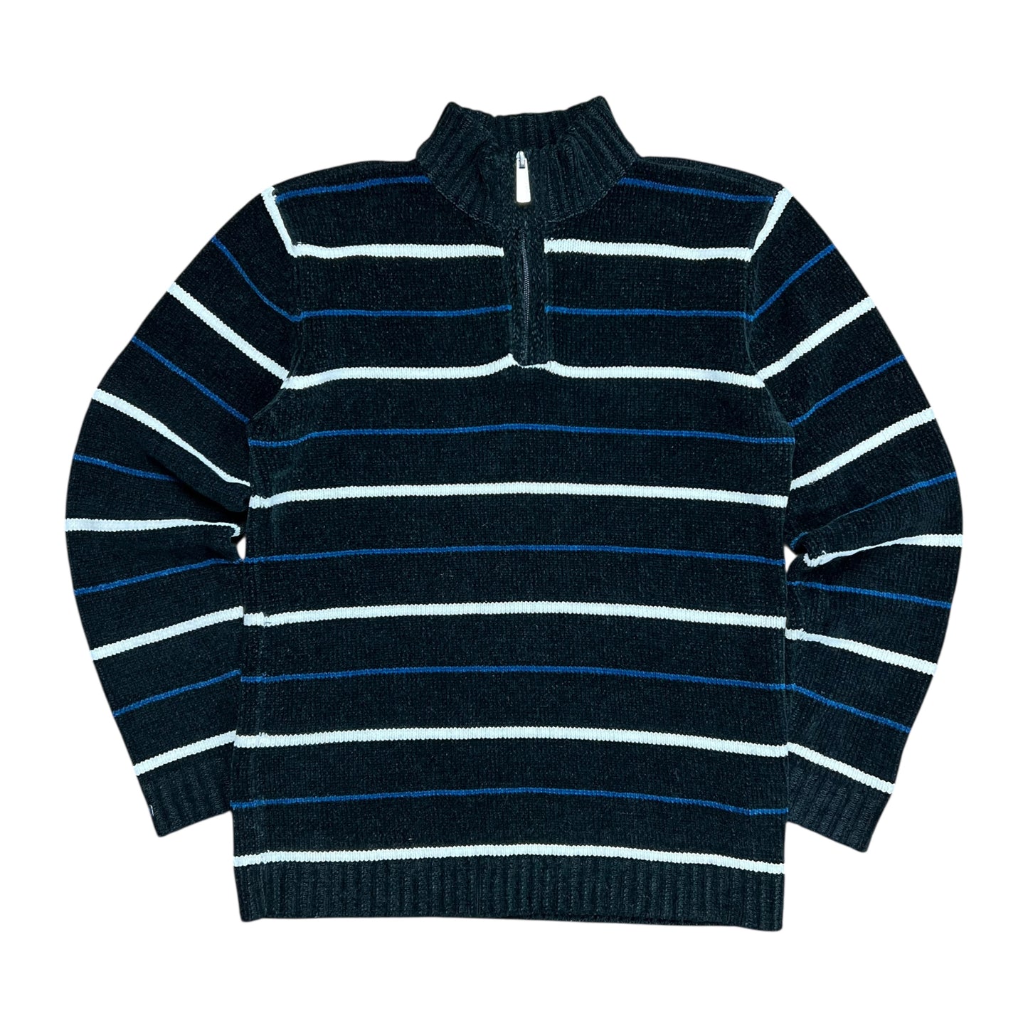 Point Zero Black & Blue Striped Sweater - M