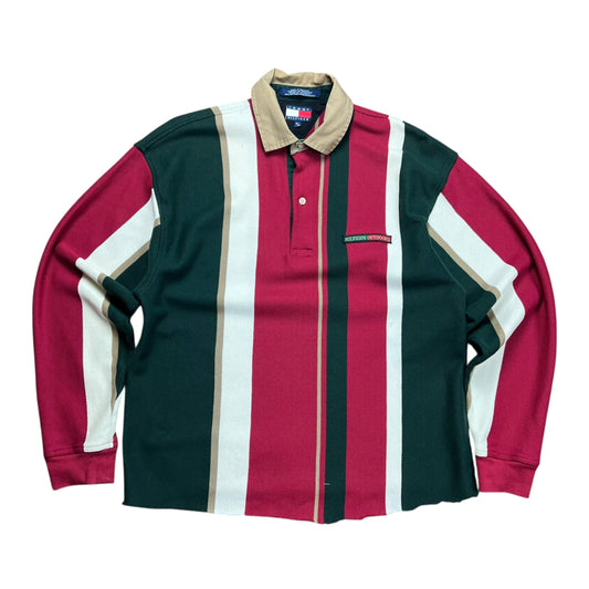 Tommy Hilfiger Cropped Polo Stripped Long-sleeve Shirt - L