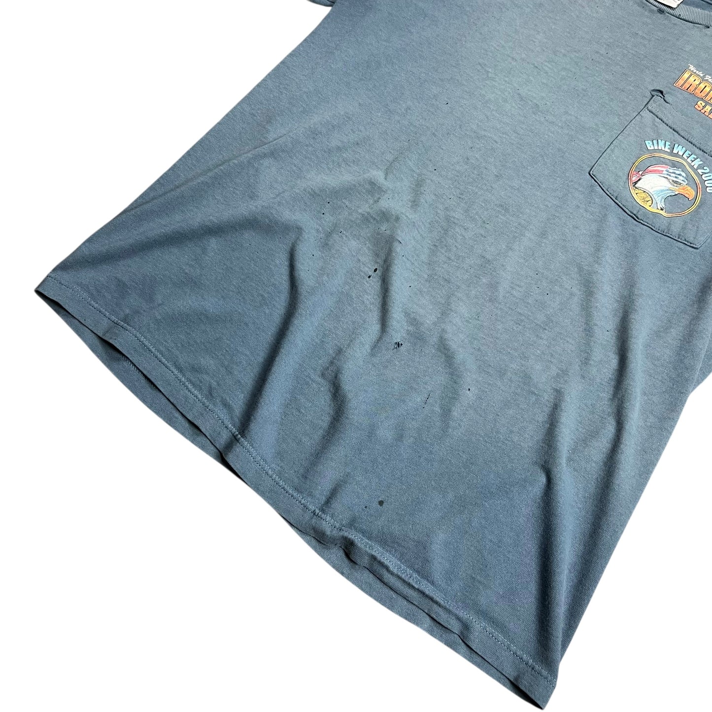 2000 Faded Iron Horse Bike Week Pocket T-shirt - L