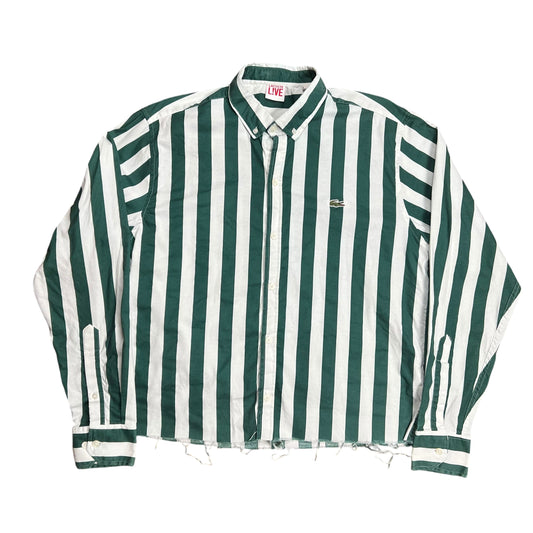 Lacoste LIVE Green Striped Button-up Shirt - L