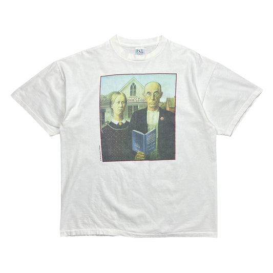1995 Grant Wood American Gothic Bookstore Art T-shirt - XL