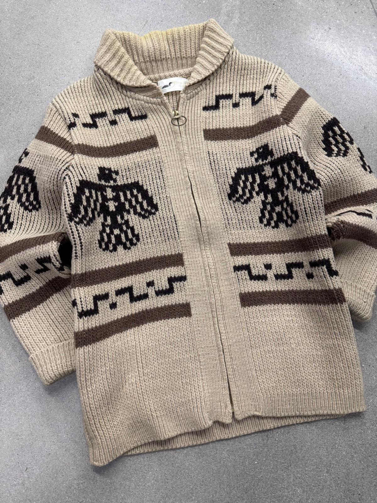 Winona Knits Thunderbird Cowichan Cardigan Sweater - L