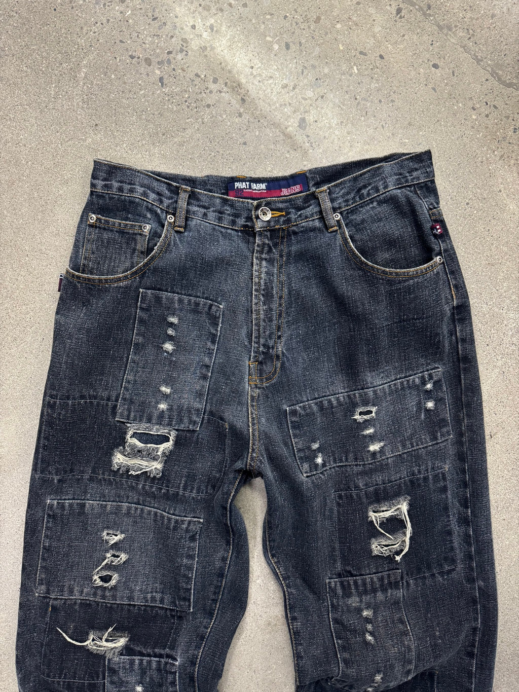 Phat Farm Distressed Patchwork Jeans - 34"
