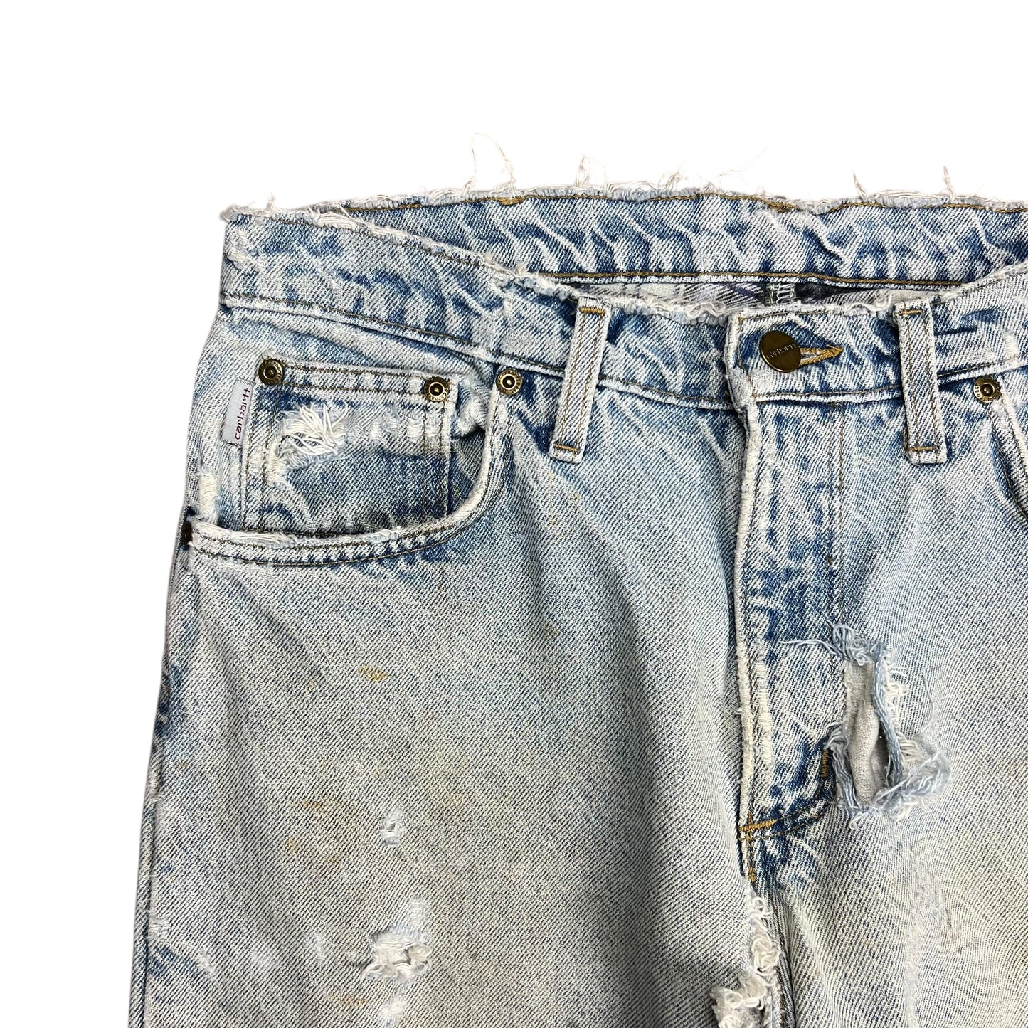 Carhartt Distressed Blanket Lined Light Wash Jeans - 31"