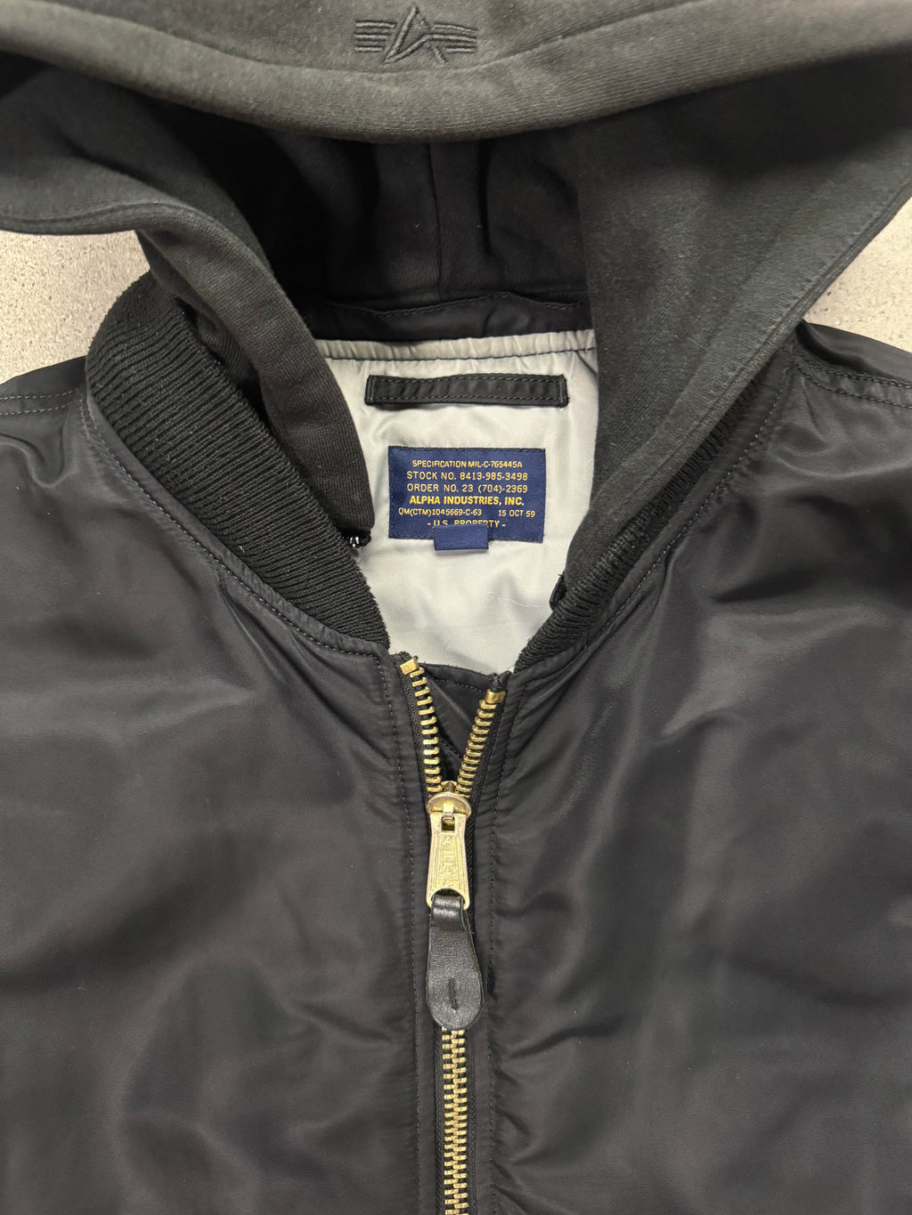 Alpha Industries MA-1 D-Tec Hood Flight Bomber Jacket - M