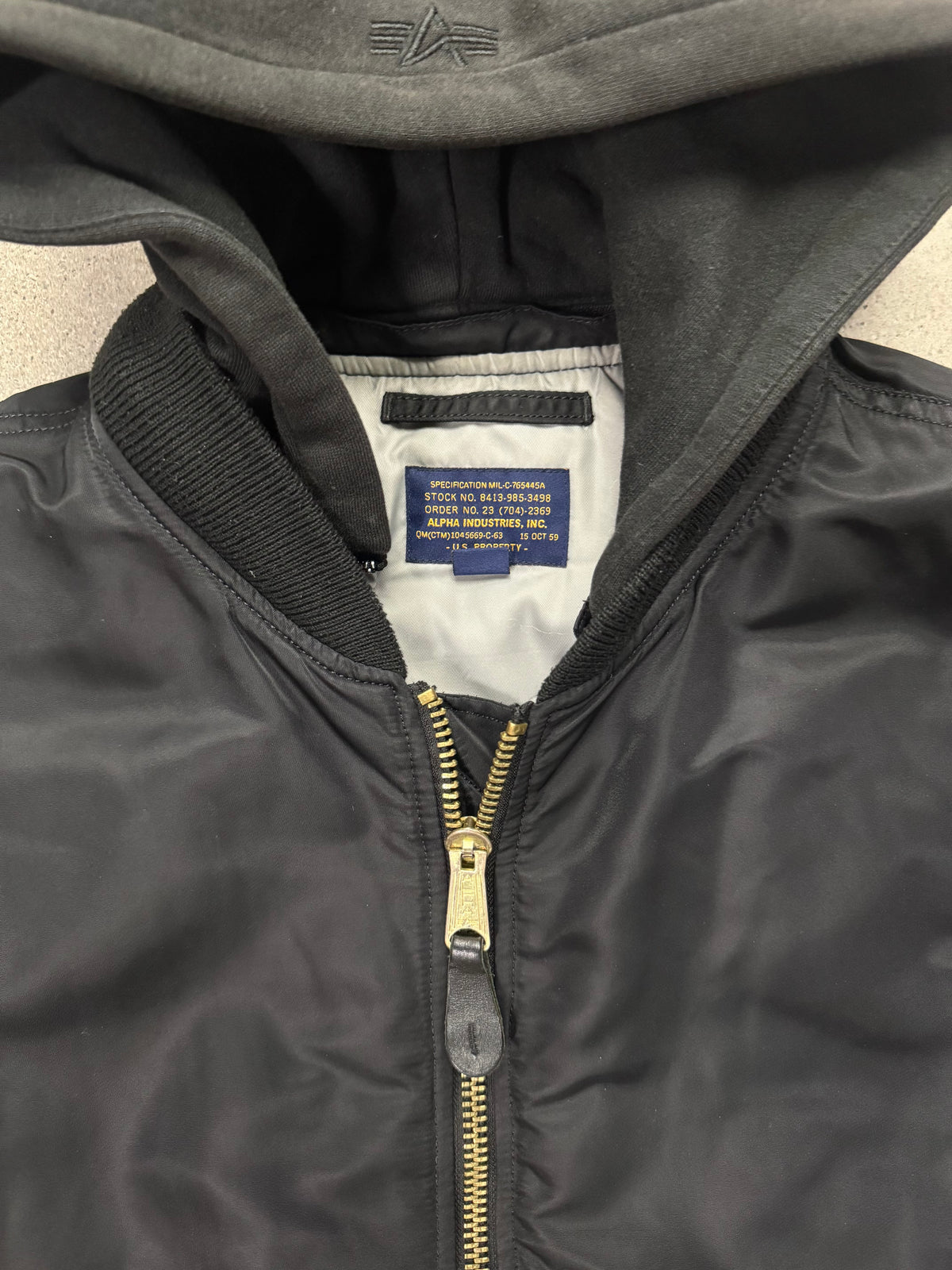 Alpha Industries MA-1 D-Tec Hood Flight Bomber Jacket - M