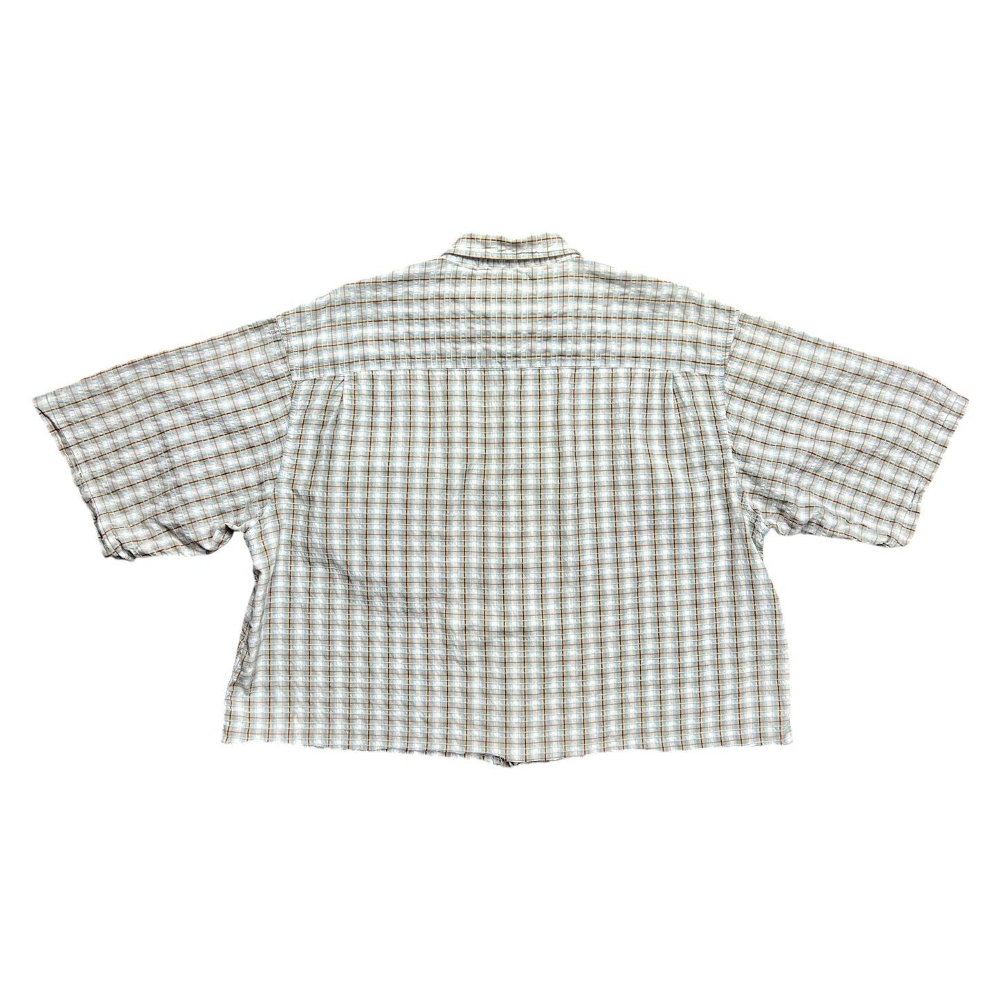 Arrow Cropped Plaid Button-up Shirt - L