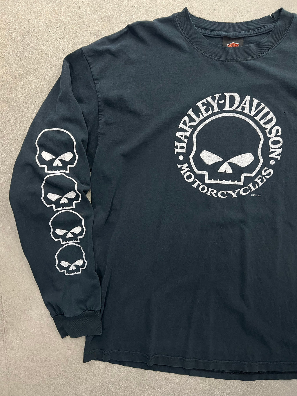 2005 Harley-Davidson Skull Long Sleeve Shirt - XL