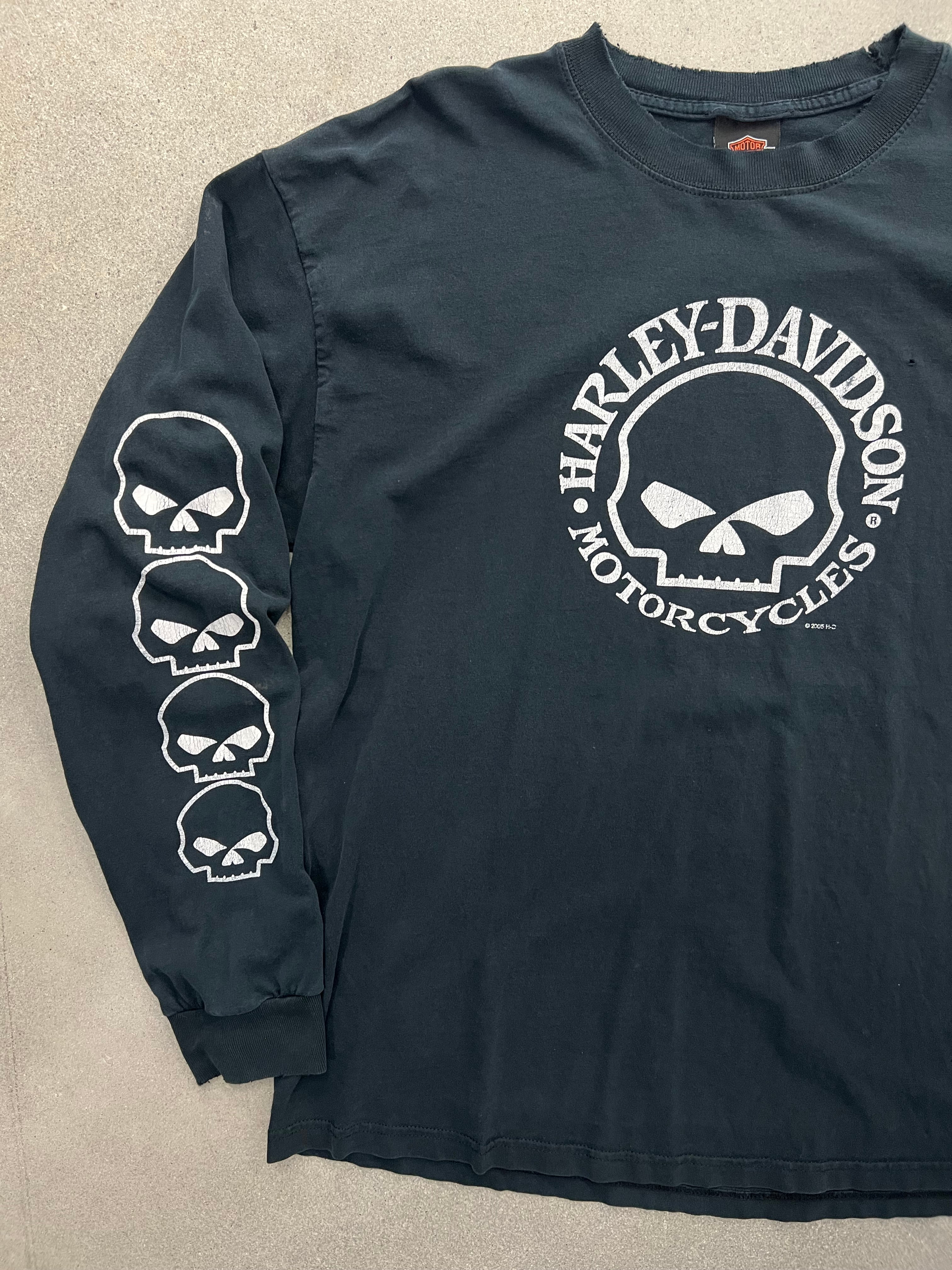 2005 Harley-Davidson Skull Long Sleeve Shirt - XL