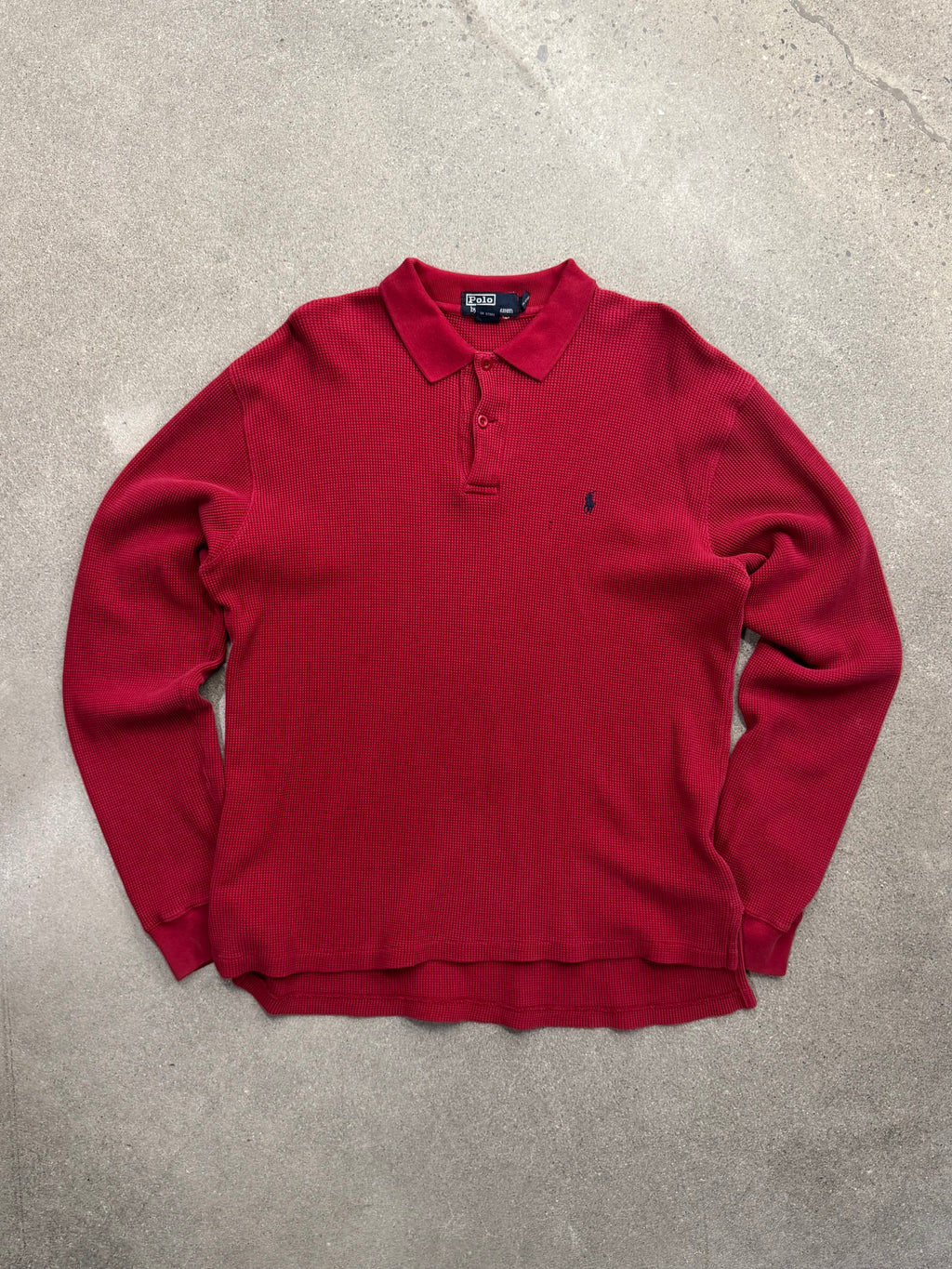 Polo By Ralph Lauren Waffle-Knit Polo Shirt - L