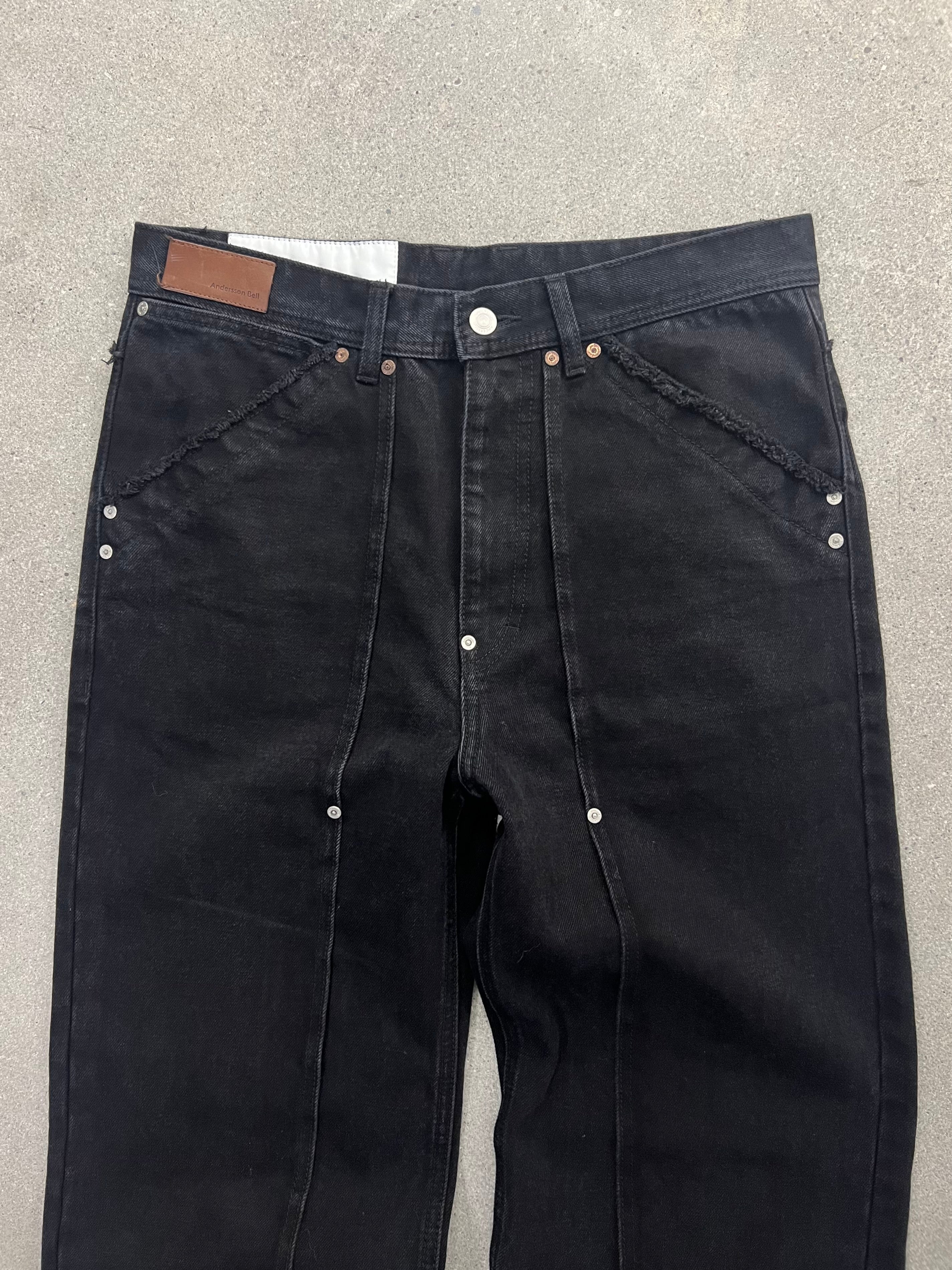 Anderson Bell Matt Raw-Cut Wide-Leg Jeans - 32”