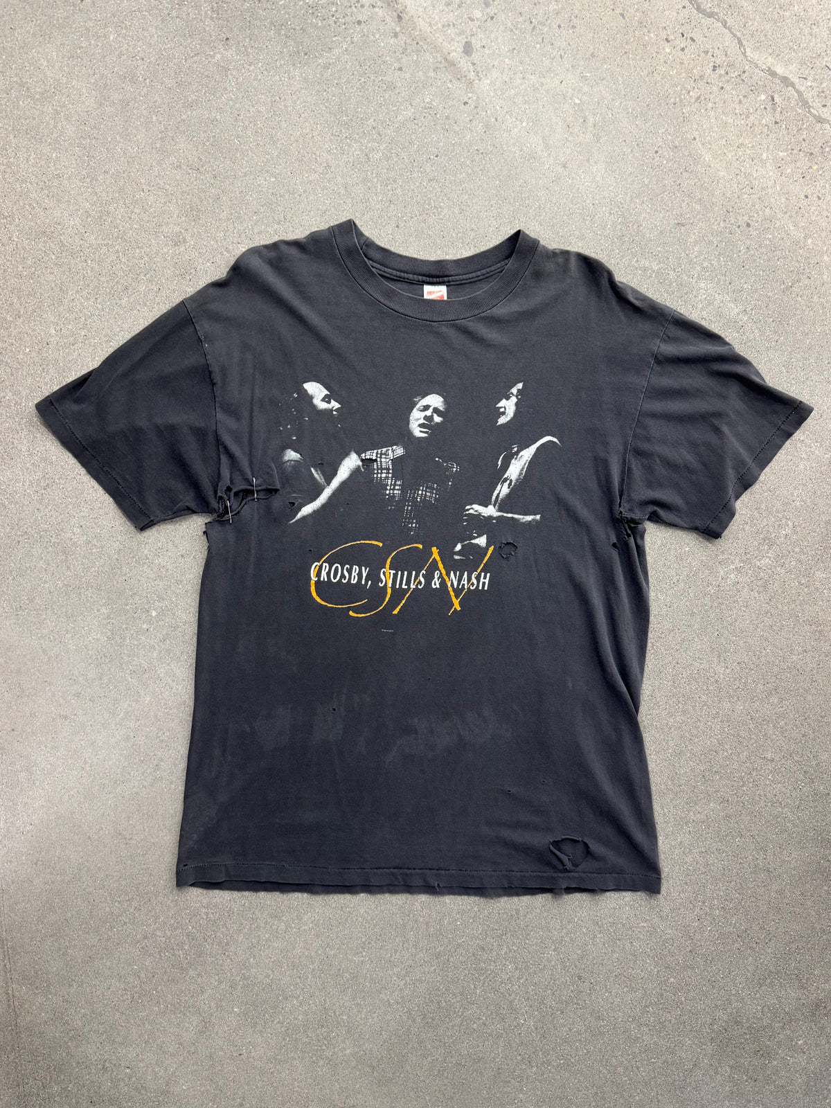 Faded 1992 Crosby, Stills & Nash CSN T-Shirt - L