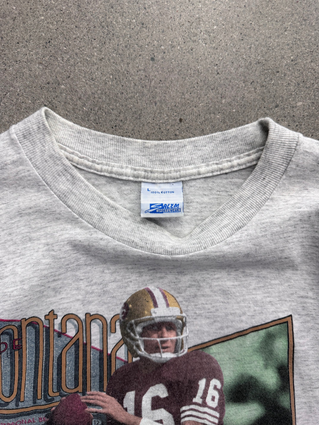 1990 Salem Sportswear Joe Montana San Francisco 49ers NFL T-Shirt – L