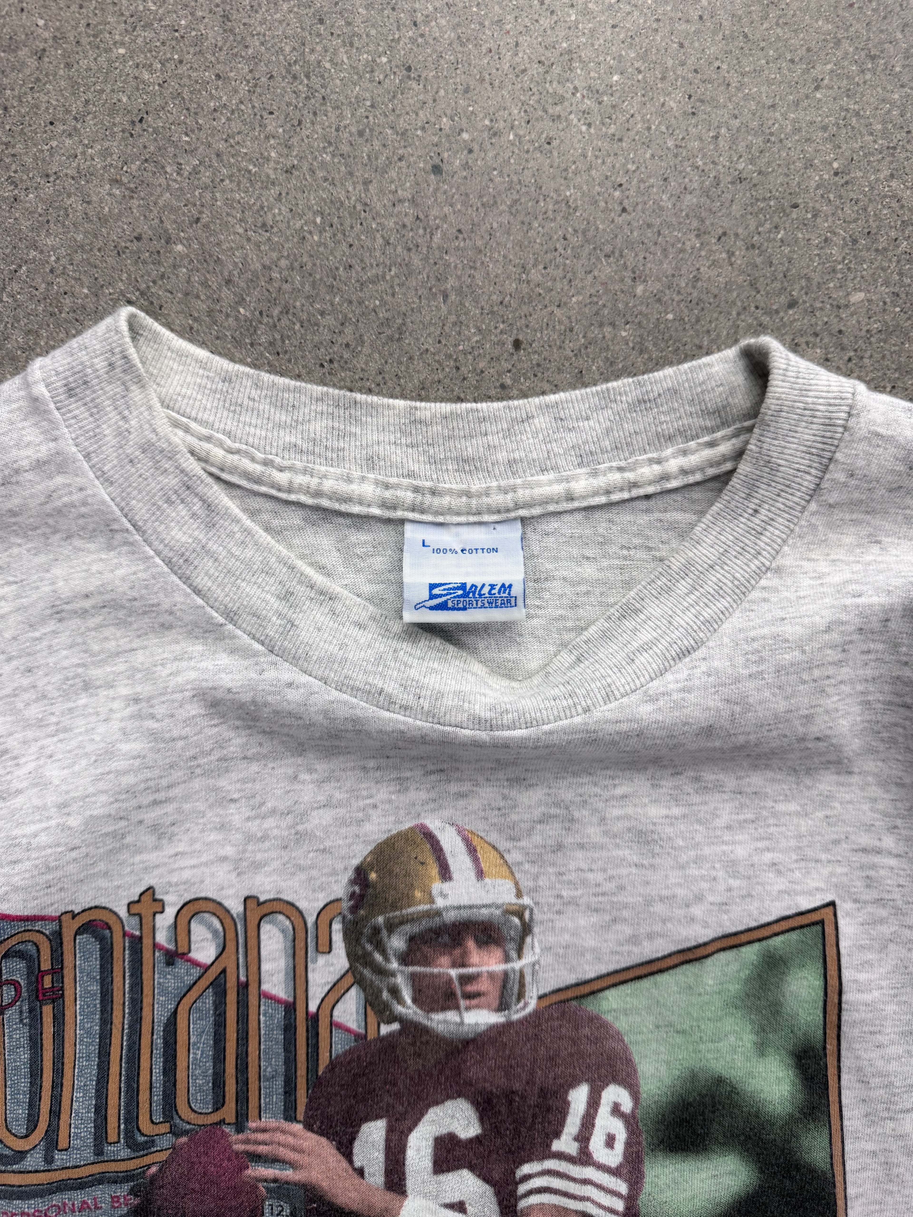 1990 Salem Sportswear Joe Montana San Francisco 49ers NFL T-Shirt – L