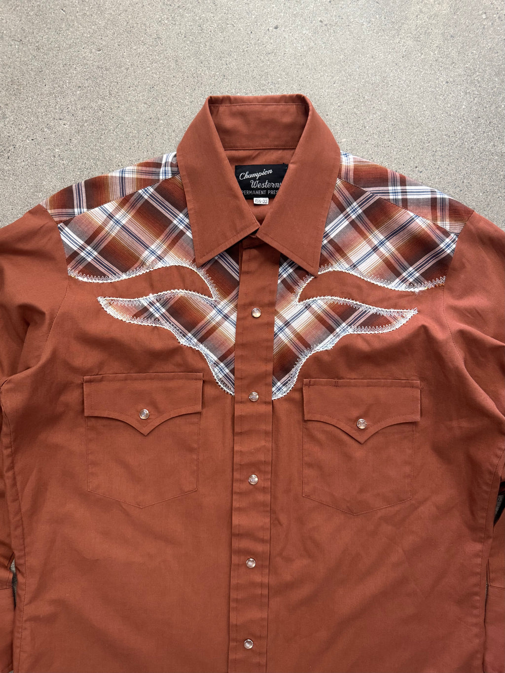 Champion Western Pearl Snap Button-Up Cowboy Shirt - L