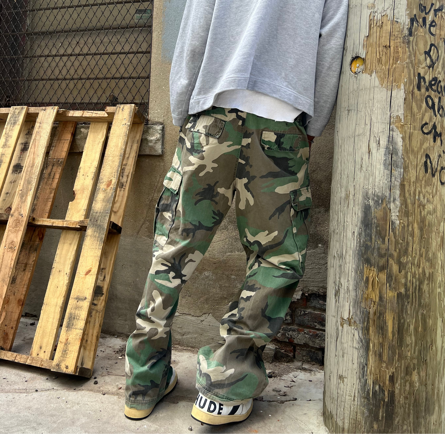 Eddie Domani Faded Woodland Camo Cargo Pants - 34"