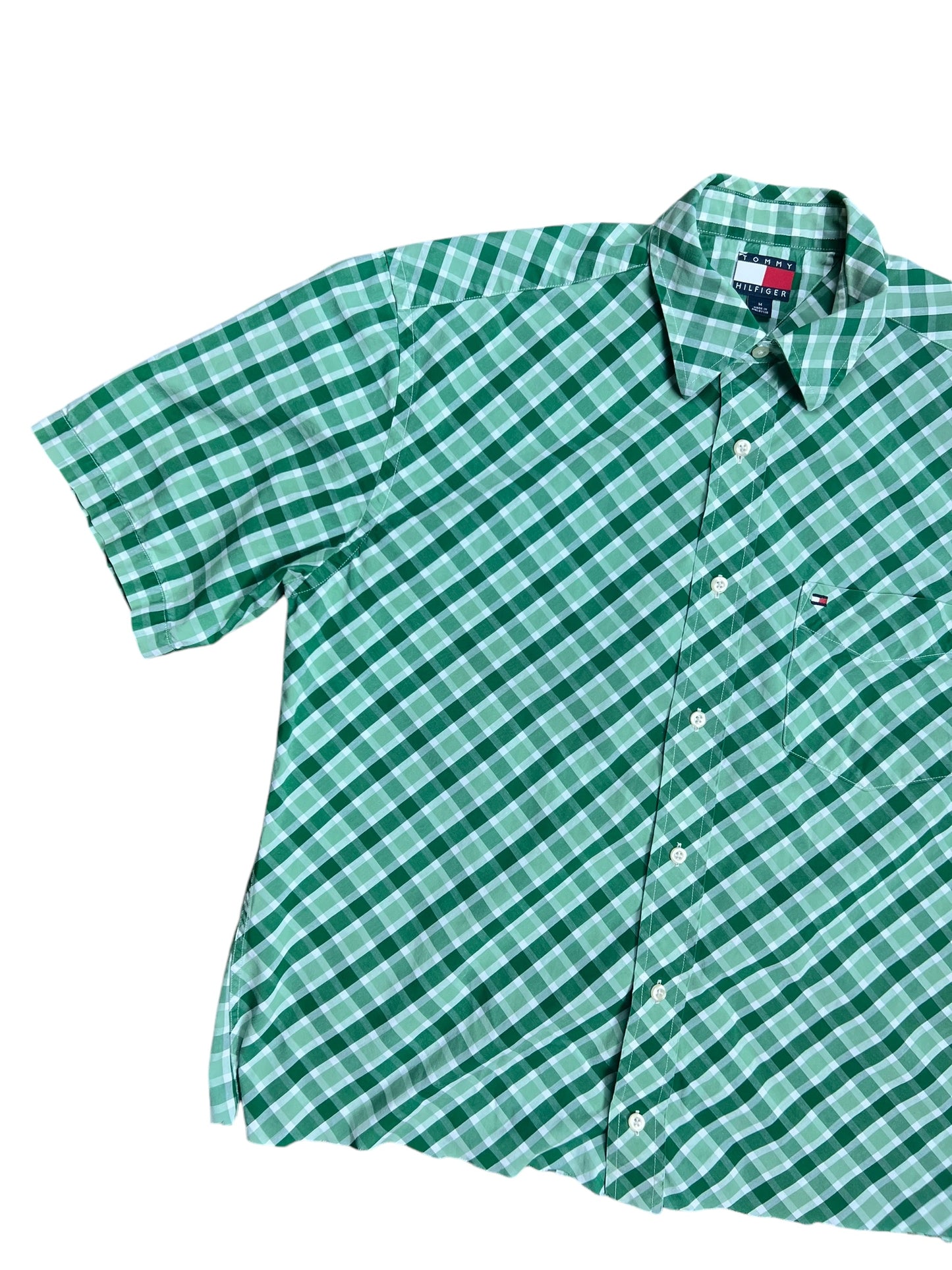 Tommy Hilfiger Boxy Green Checkered Button-up Shirt - L