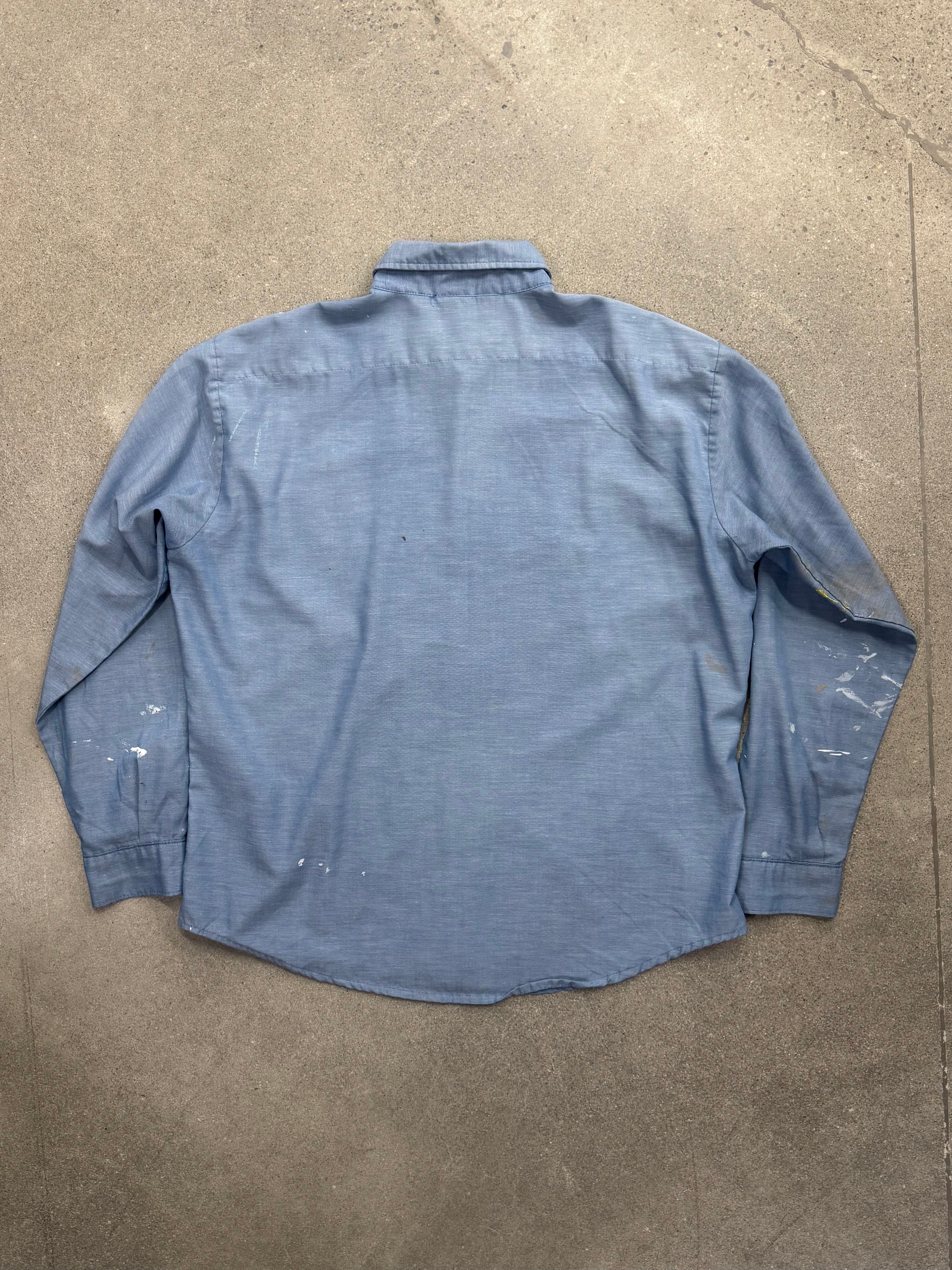 Five Brother Paint Splatter Chambray Work Shirt - XL