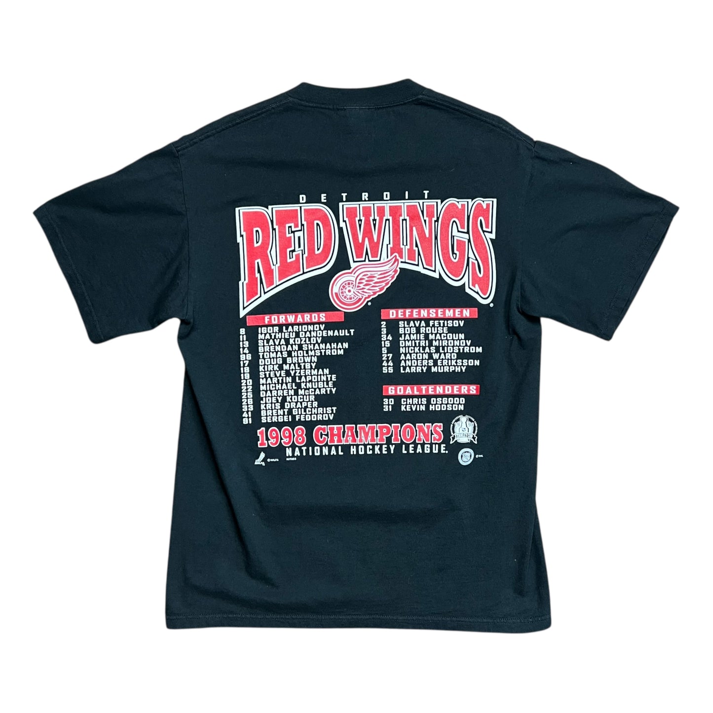 1998 Detroit Red Wings Back To Back NHL Stanley Cup Champions T-shirt - M